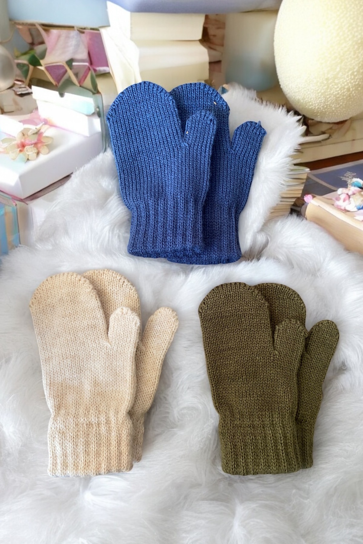 DAFFODİL Unisex Triko Bebek Eldiveni 3 Çift Set (0-3 YAŞ) fotoğrafı 3 (önizleme)