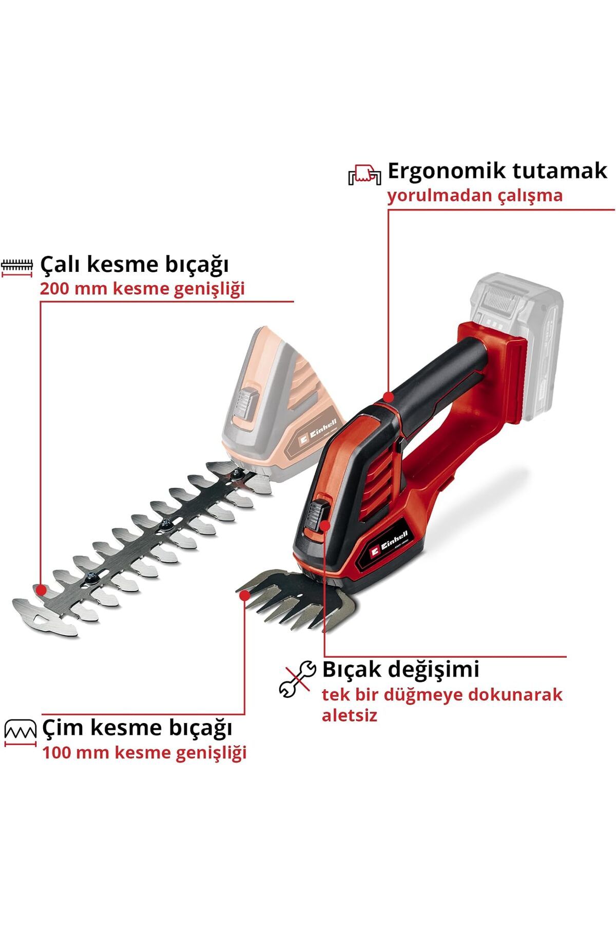 Einhell GE CG 18/100 li Solo Çim ve Çit Budama