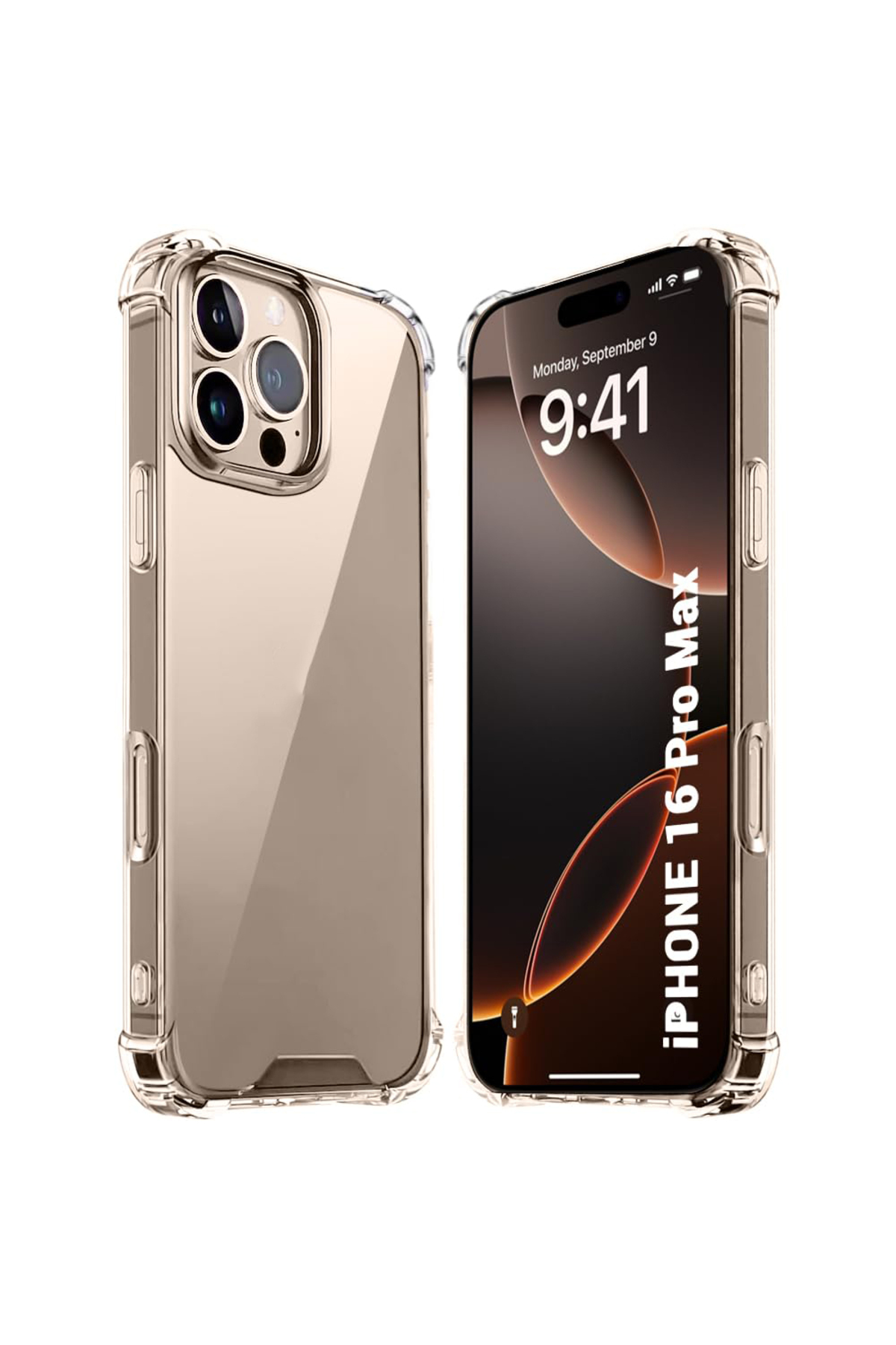 Apple iPhone 16 Pro Max Kapak Kamera Bölümü Açık Airbag Antishock Köşe Korumalı Şeffaf Silikon Kılıf