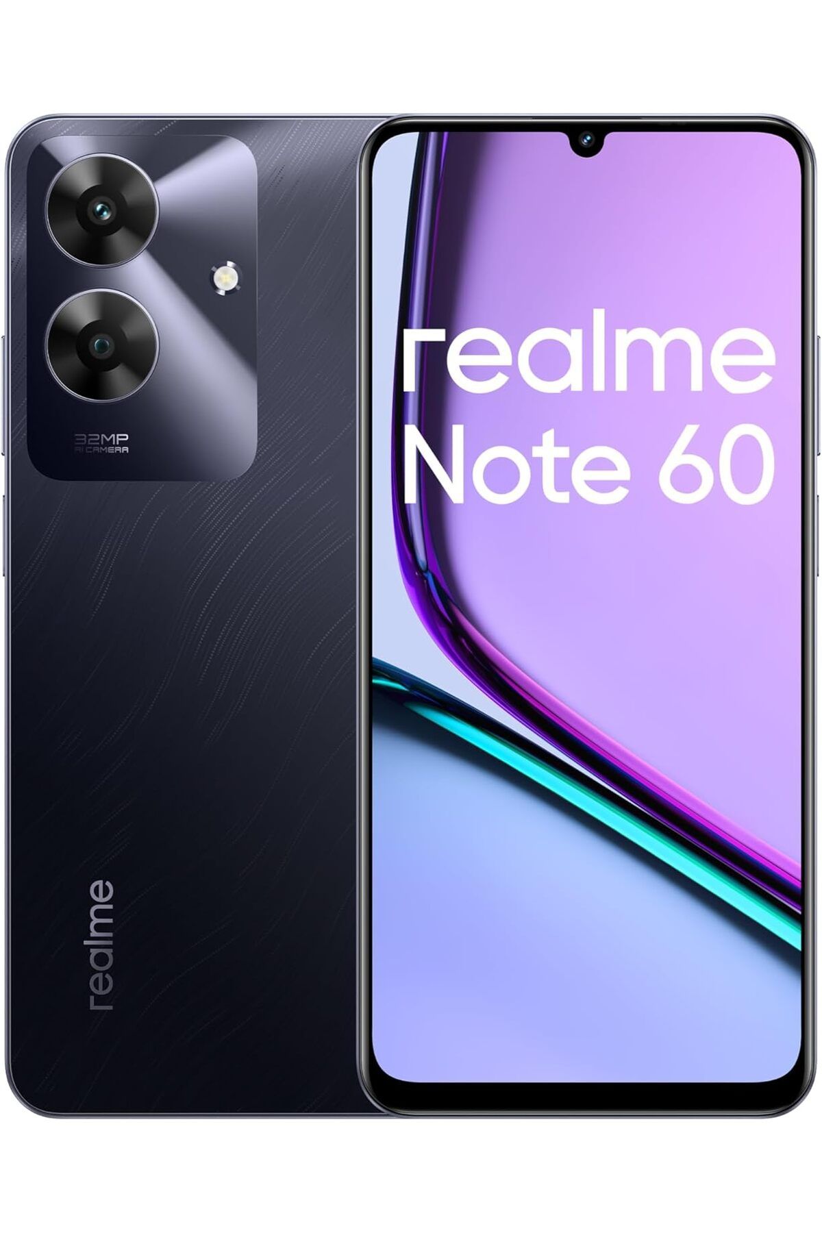 realme-realme Note 60 Dual SIM, 128GB Storage, 4GB RAM, 6.74" 90Hz Display, 32MP Camera (Marble Black) 1