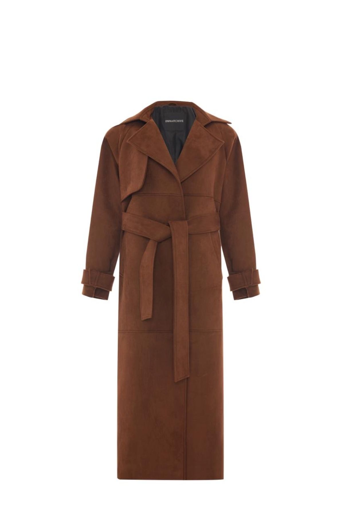 onnarchive KAIA CORRIN VEGAN SUEDE TRENCH