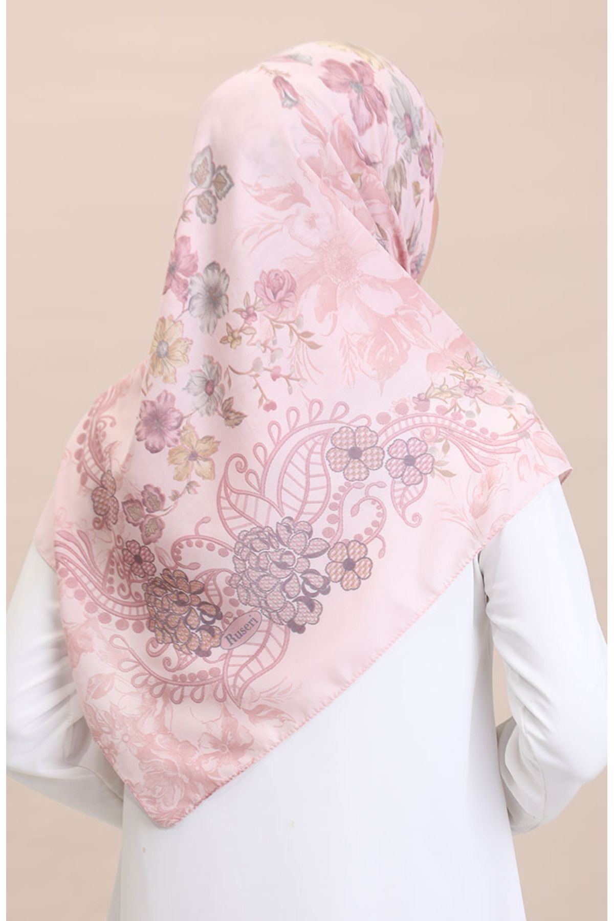 sefamerve-Rosa gemusterter Schal – CVS-08 3