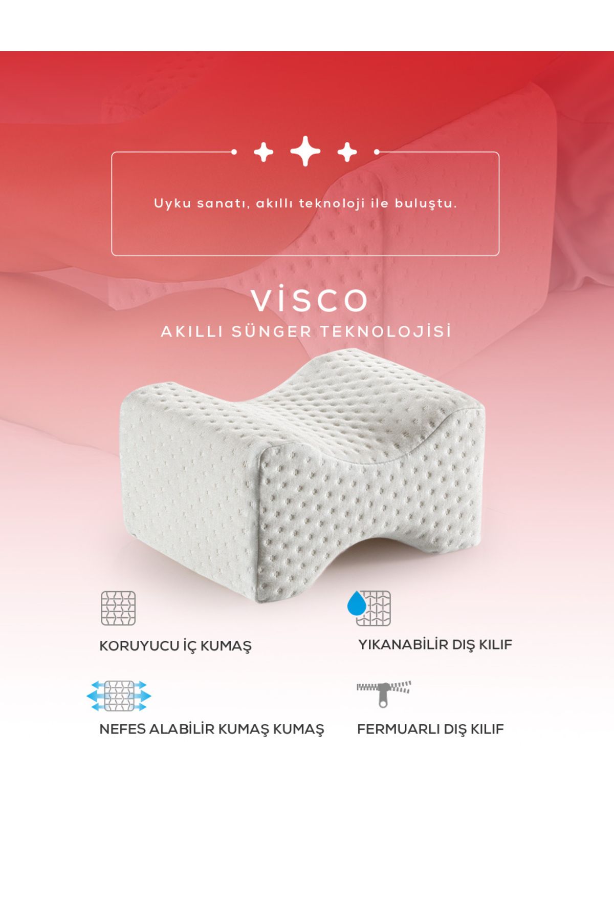 moda home bedding-Orthopedic Visco Knee Support Pillow 2