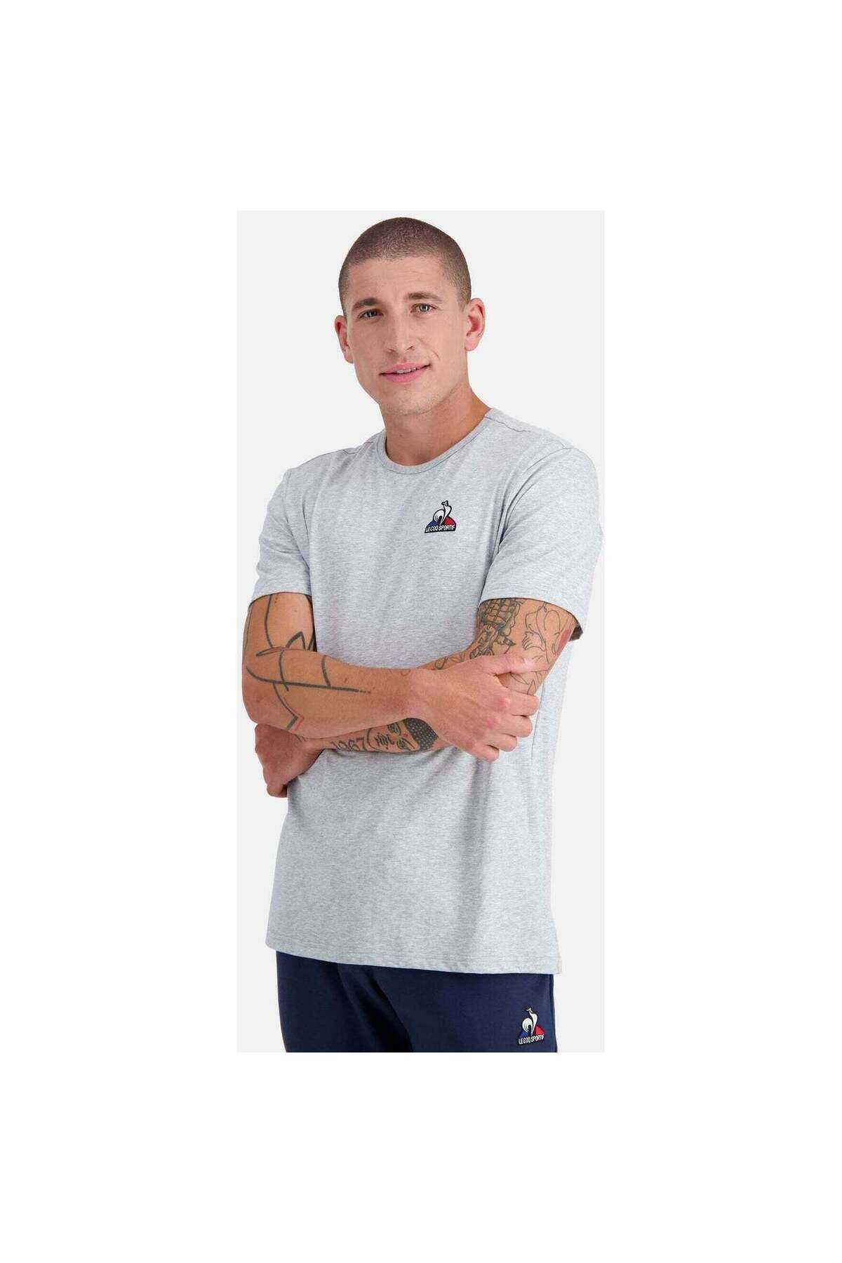 Le Coq Sportif-Tričko Le Coq Sportif Ess Tee Ss No4 M Gris Chine Clair, Šedá, Pánské 4