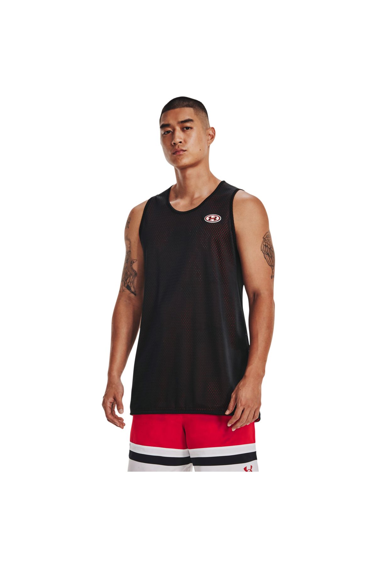 Under Armour-Tricou Under Armour Baseline reversibil din bumbac, roșu, bărbați 4