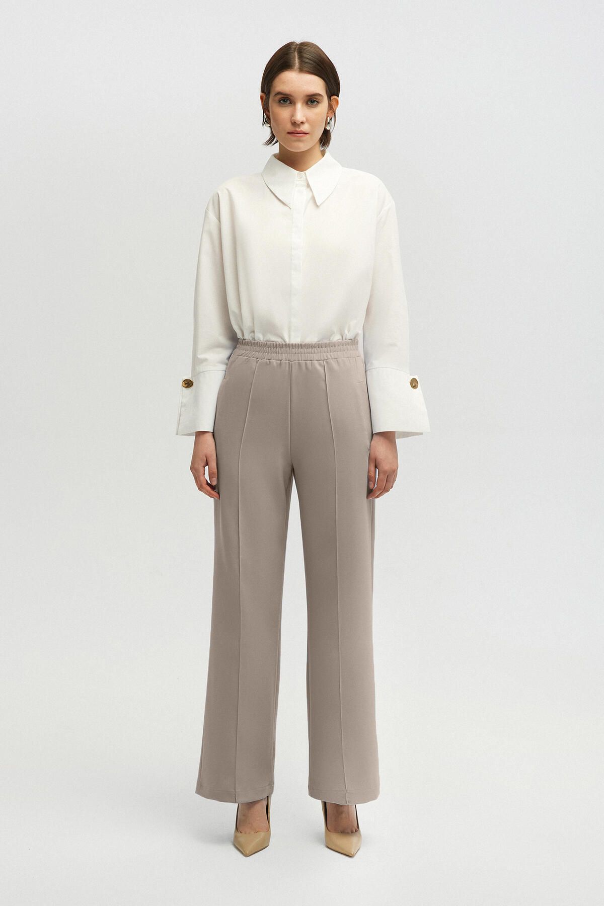 Touché Privé-Crepe Trousers - Ribbed Design 3