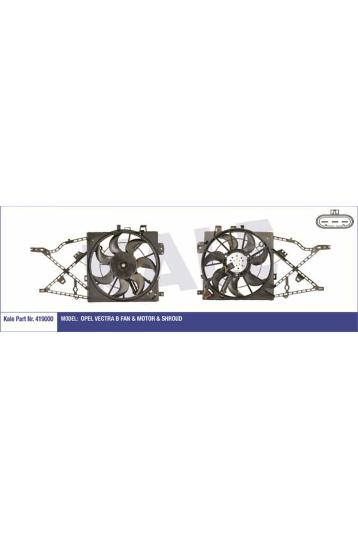 KALE OTO Radyatör 419000 Fan Motoru Vectra B 95-02 2.0 Td 2.5 V6 24V Davlumbazlı 240-160W-390Mm