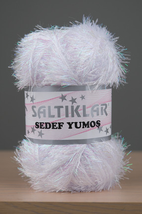 SALTIKLAR Sedef Simli Yumoş Premium Simli Sakallı Ip 100g/110m Optik Beyaz