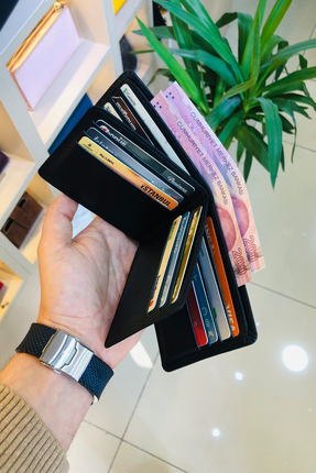 derius Fly Siyah Çok Kart Bölmeli Kişiye Özel Isim Baskılı Hakiki Deri Erkek ...