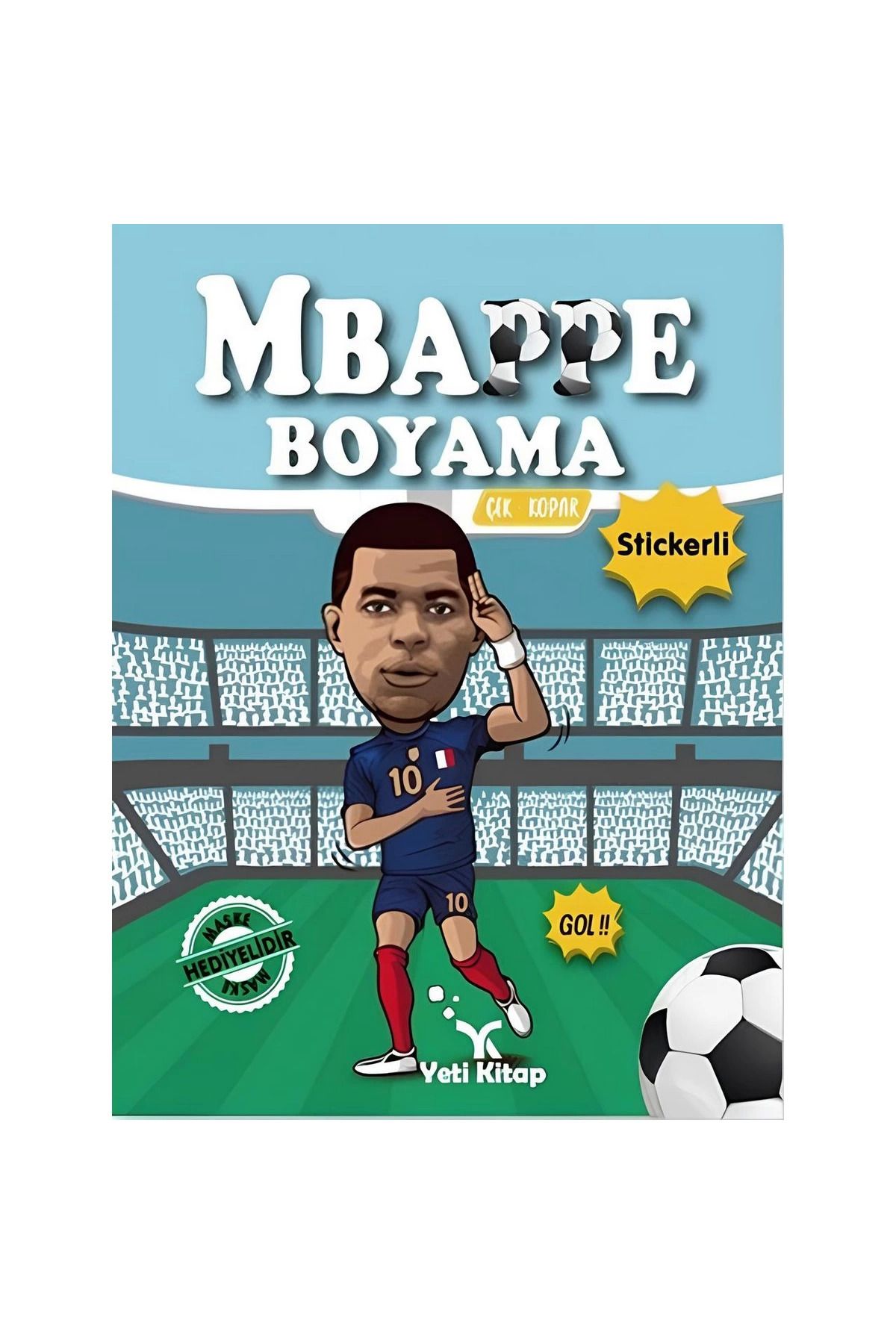 TOYFEST MBappe Çıkartmalı Maskeli Eğitici Boyama Kitabı