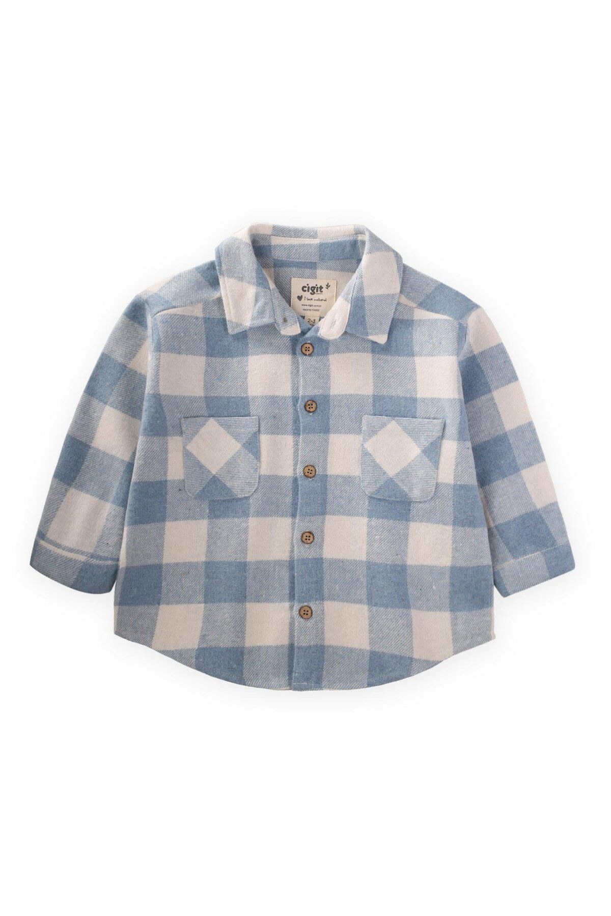 Cigit-1-7 Years Old Blue Lumberjack Shirt 1