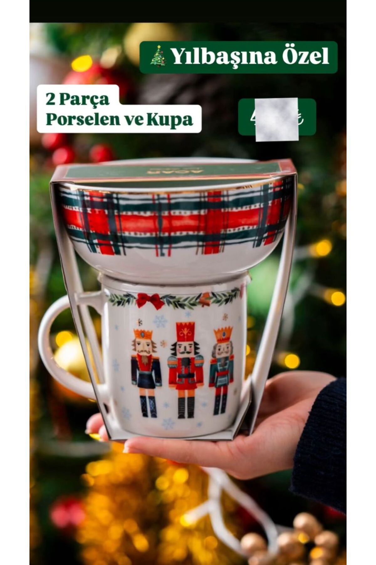 PONCİKPAZAR-2 Pcs Porcelain Bowl and Mug Set 1