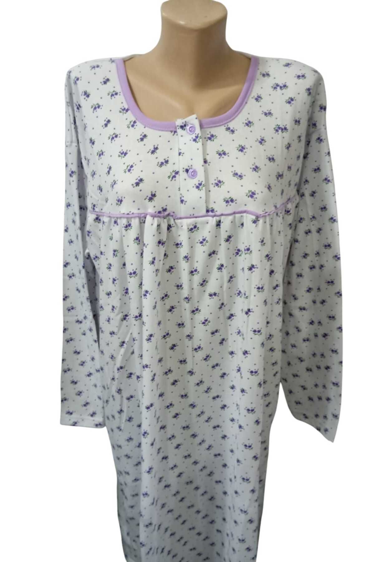 birsen içgiyim-Flannel Winter Mother Nightgown 2