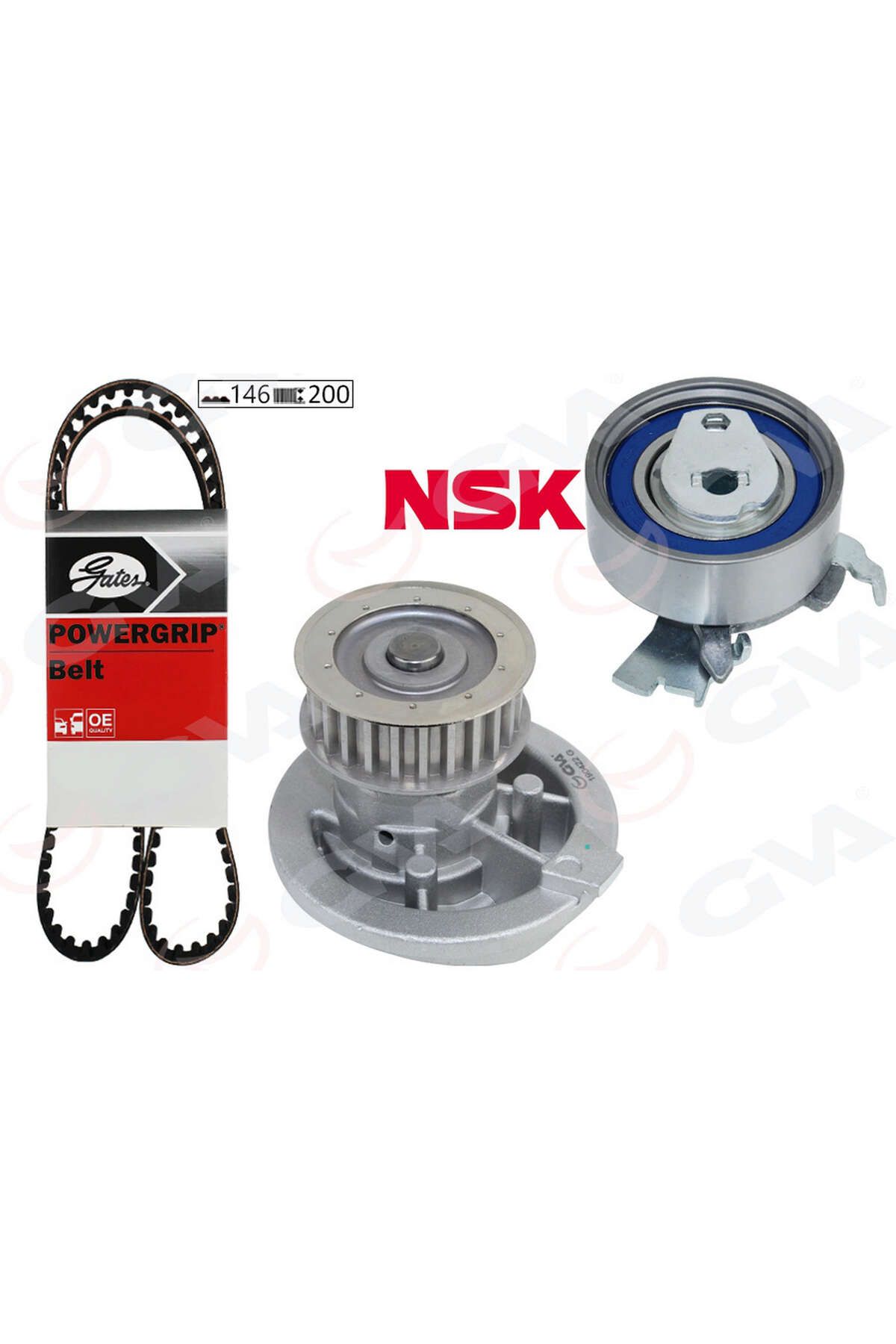 GVA DEVİRDAİMLİ EKSANTRİK GERGİ KİTİ VECTRA A-OMEGA A-ASTRA F-CALIBRA-KADETT E 1.8i-2.0i 8V 550134