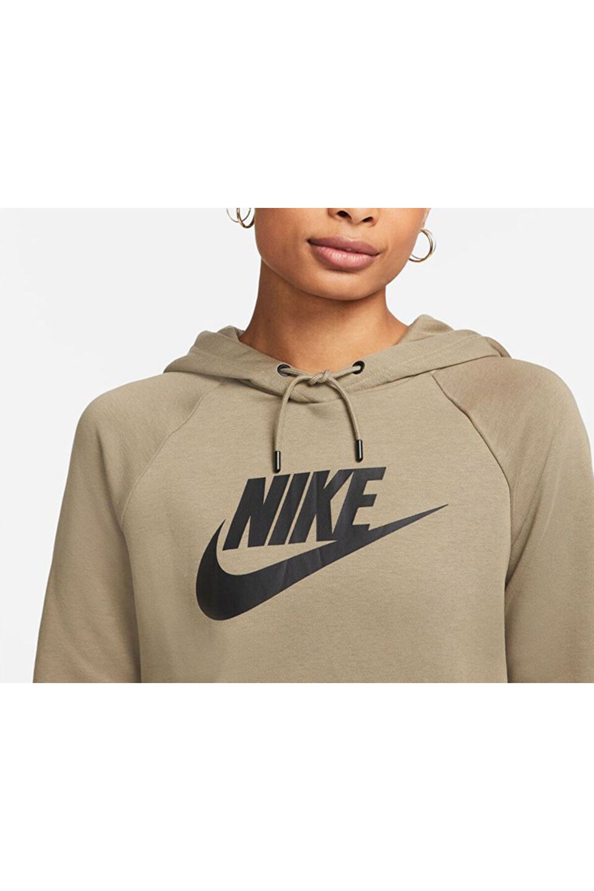 Nike-Green Women's Sweatshirt - Dx2319-351 W Nsw Essntl Hoodie Po Hbr 3