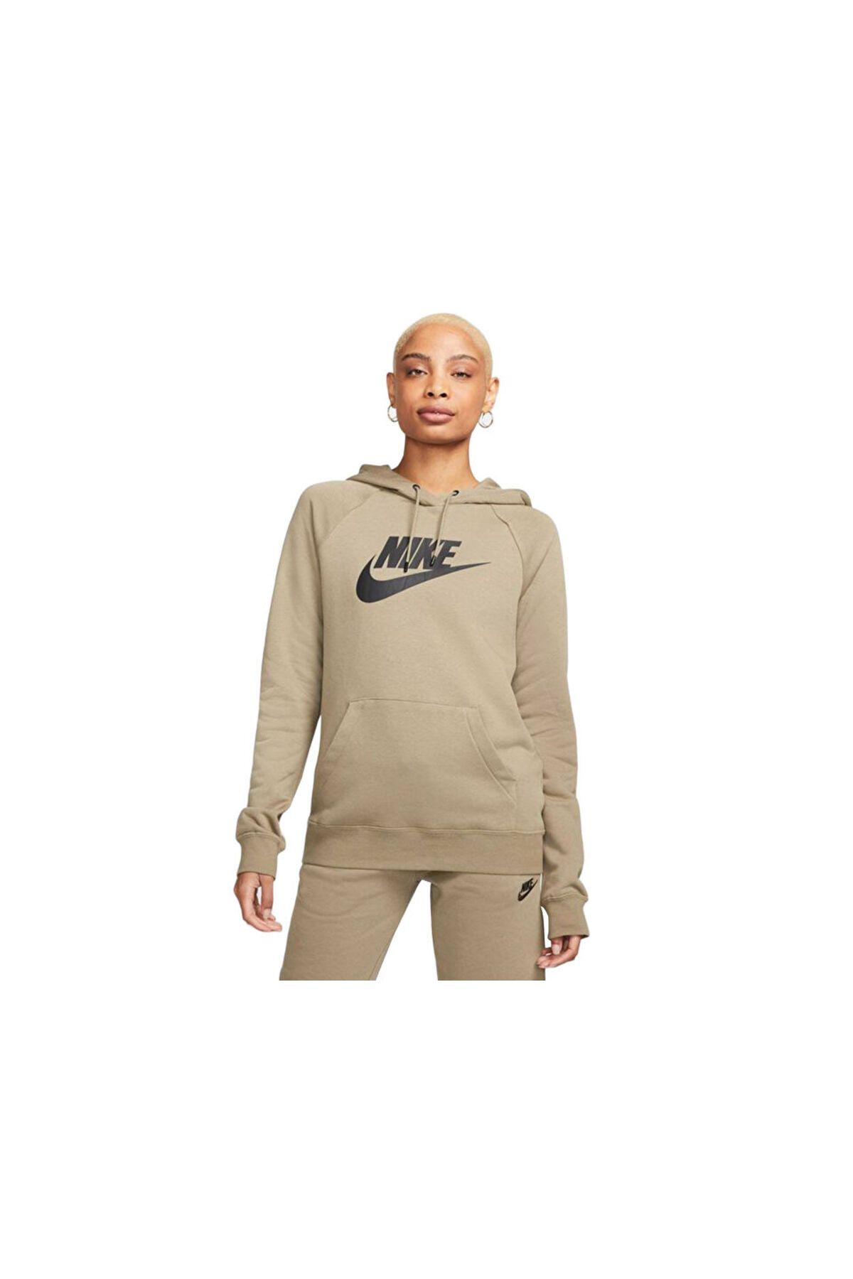 Nike-Green Women's Sweatshirt - Dx2319-351 W Nsw Essntl Hoodie Po Hbr 1