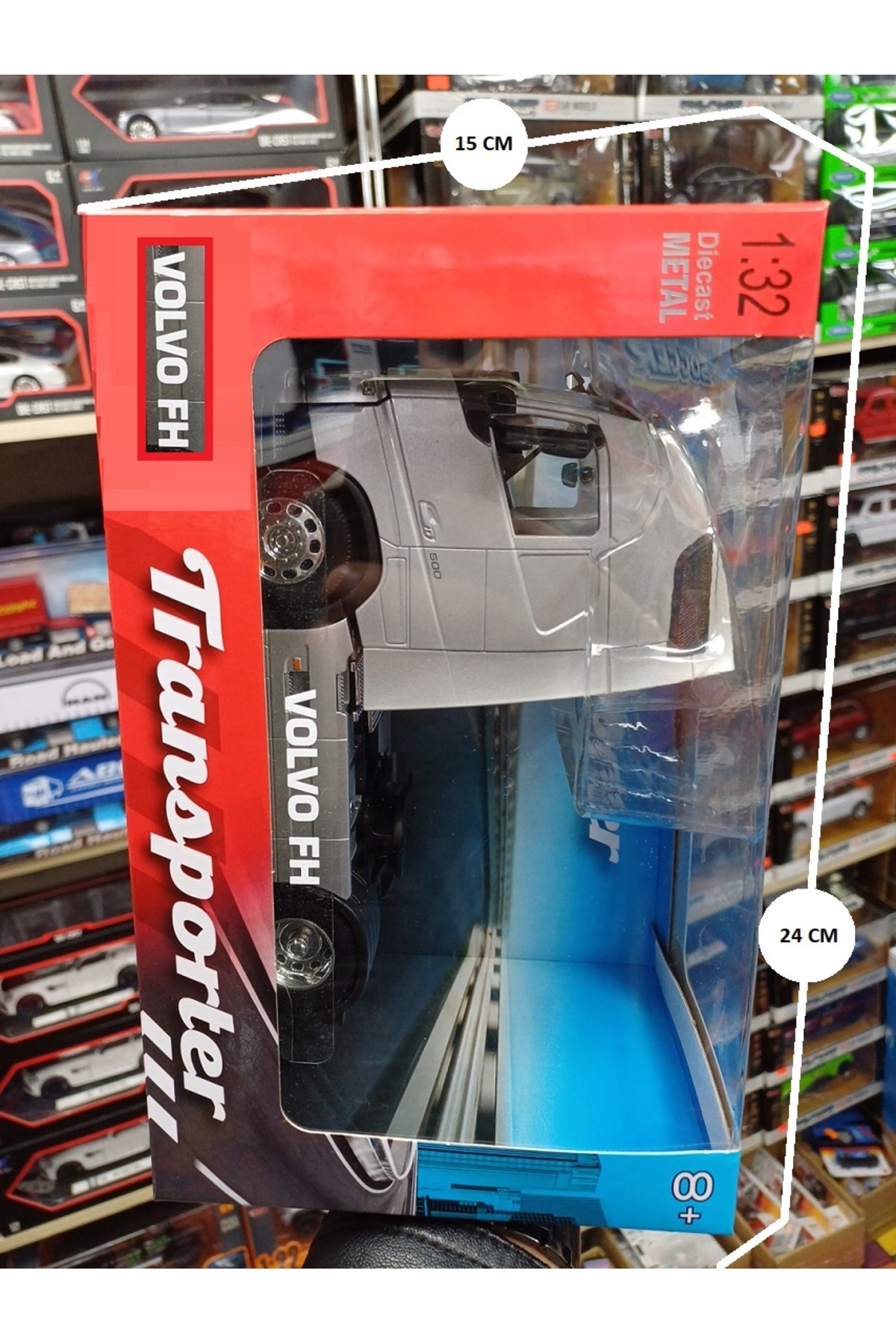 OYUNCAKSAHİLİ VOLVO FH METAL TIR KAFASI KONTEYNER TAŞIYICI 18x11CM