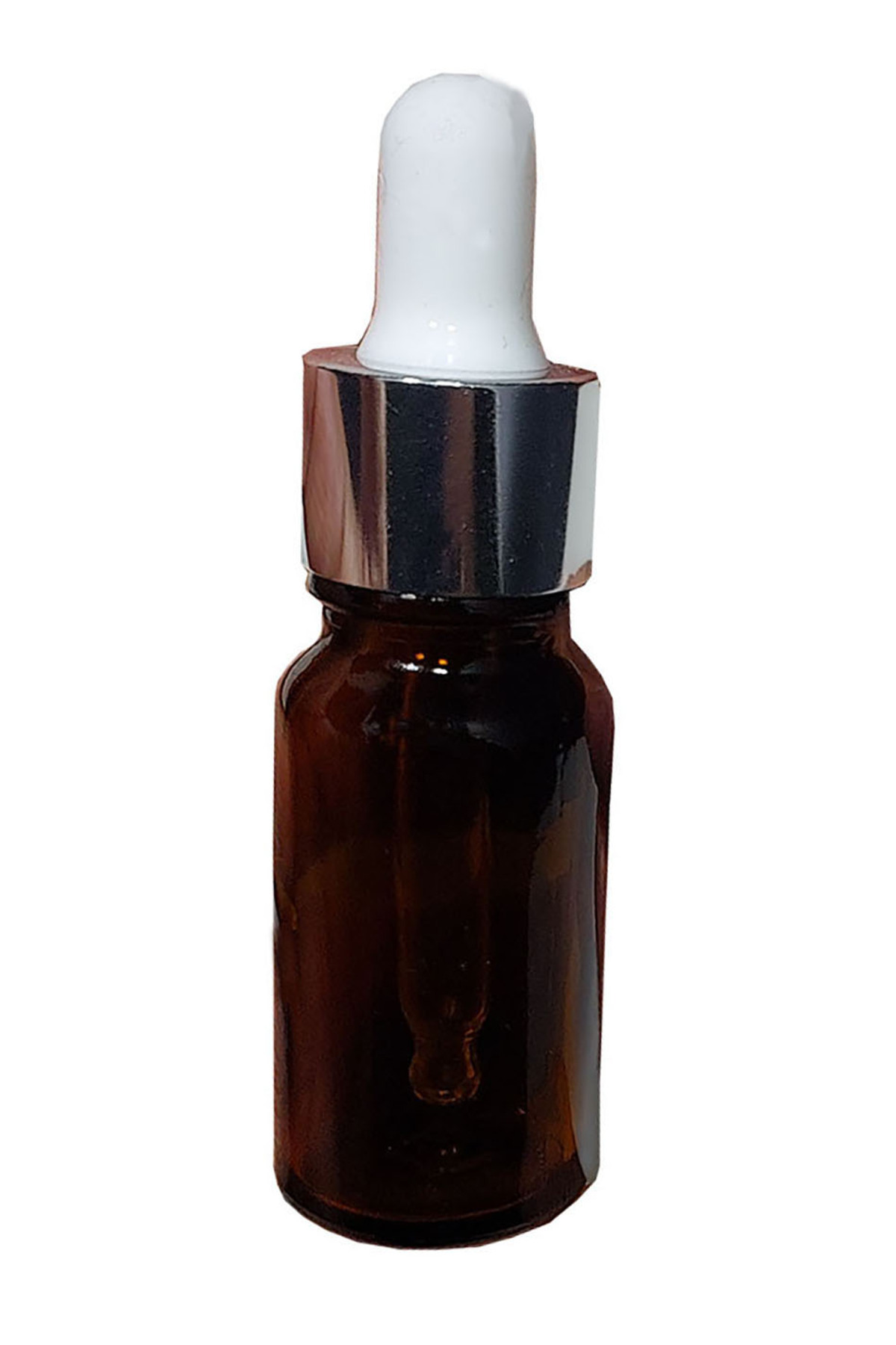 dercam 10 Cc Cam Damlalıklı Amber Şişe [10 Cc=10ml X 10 Adet] / Ecza Şişesi / Dropper Şişe gümüş renk kapak