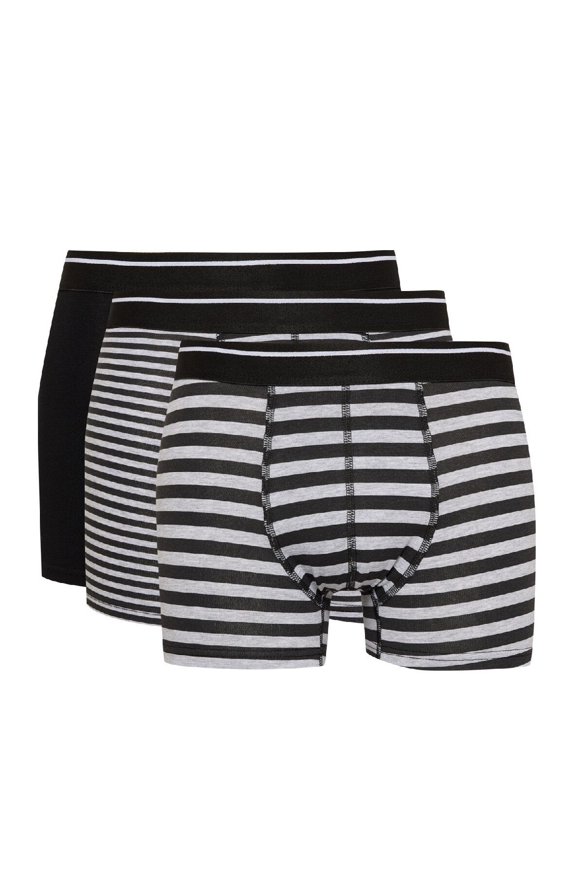 DeFacto-B7939Ax24Cw Model 3-Piece Striped Boxer Set 1