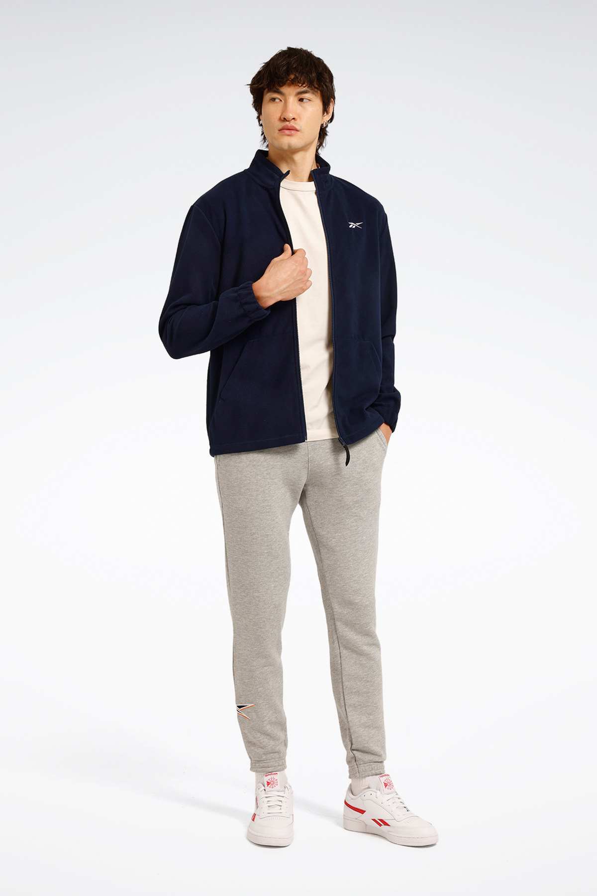 Reebok ID -F FLEECE FZ Lacivert Erkek Polar görsel 2