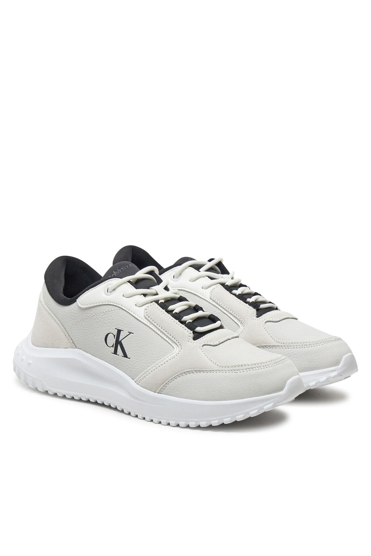 Calvin Klein-Men's High Comfortable Sole Leather White Sneakers Ym0Ym01145-0Lf 2