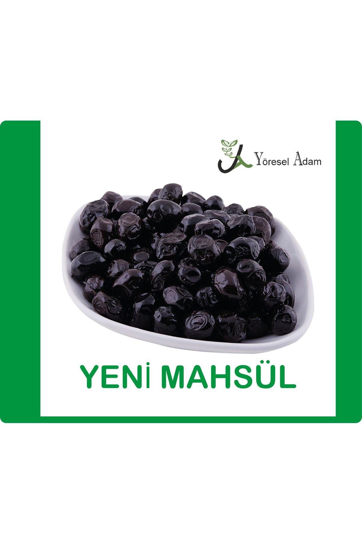 YÖRESELADAM Doğal Salamura Yağlı Siyah Zeytin Premium 1000 gr ( 201-230)