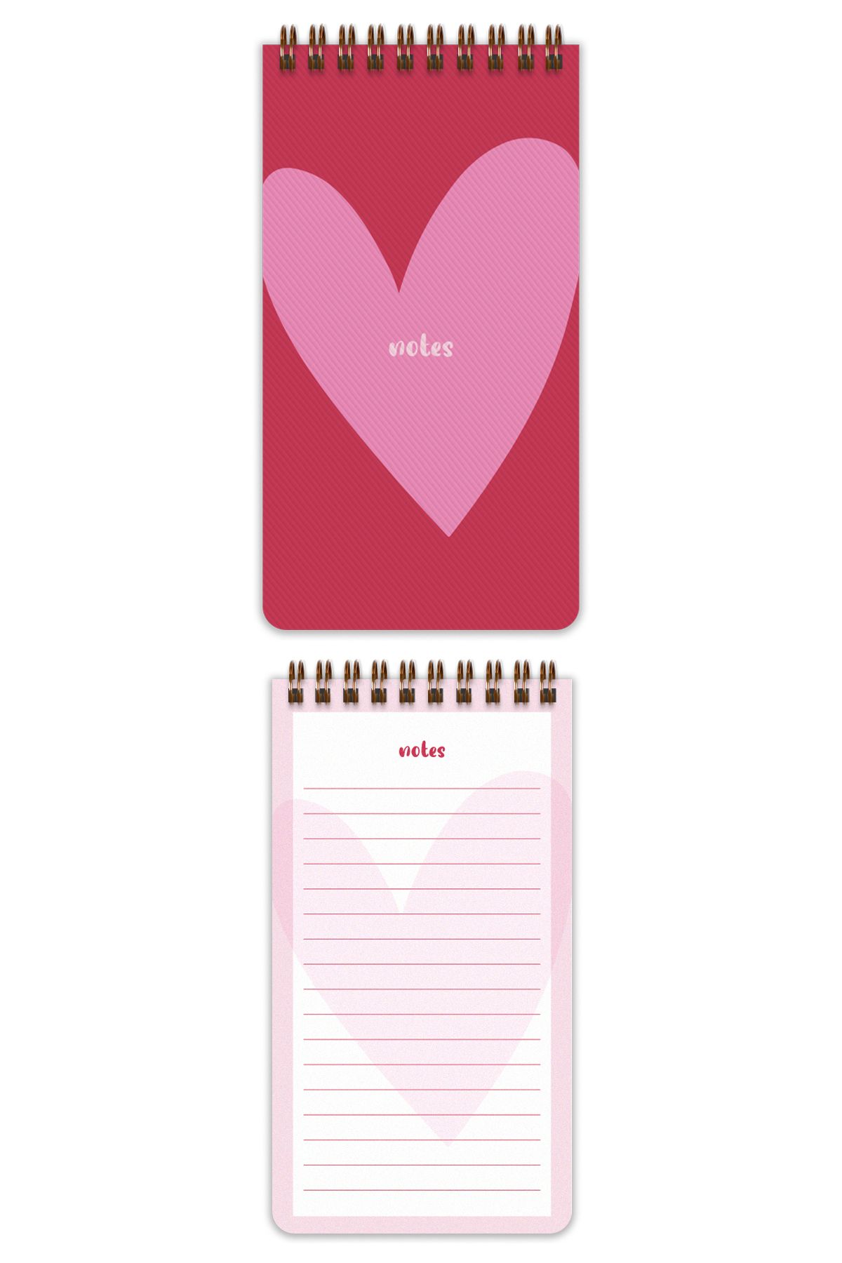 Matt Notebook-Set of 3 Spiral Desktop Planners - Hearts 8