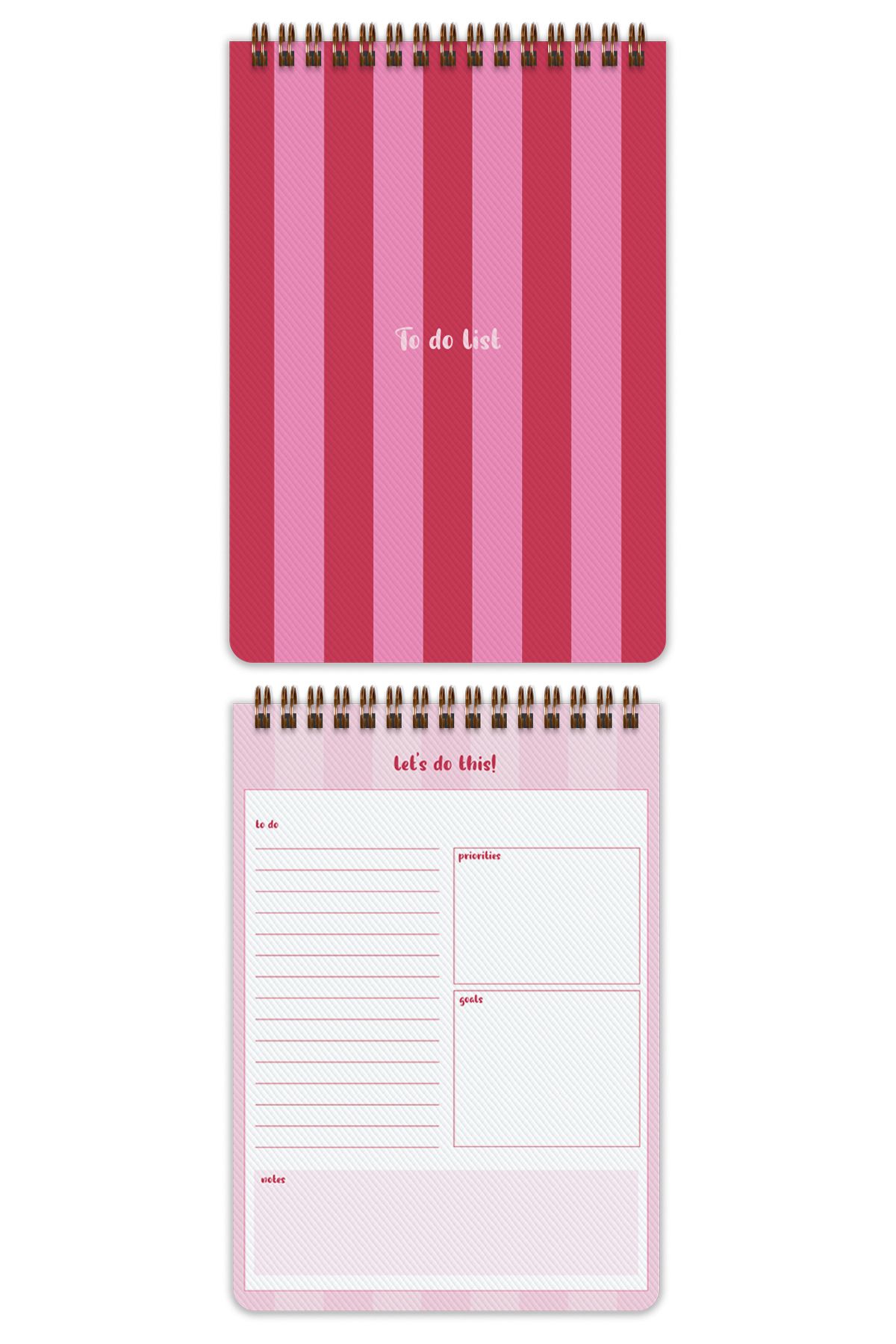Matt Notebook-Set of 3 Spiral Desktop Planners - Hearts 7