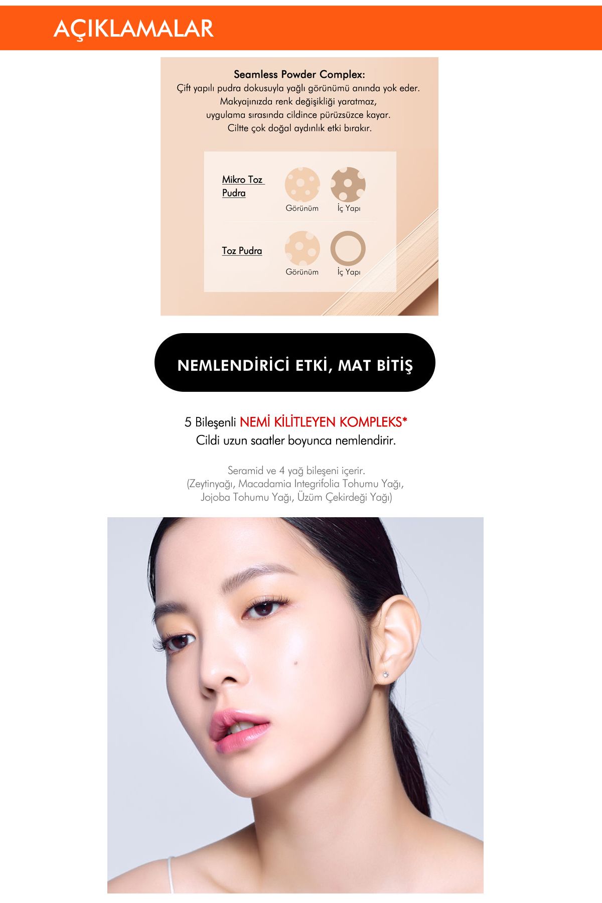 Missha 48 Saat Kalıcı Mat Bitişli SPF50 Cushion Fondöten Radiance Perfect Fit Cushion Foundation No19 Ivory-5