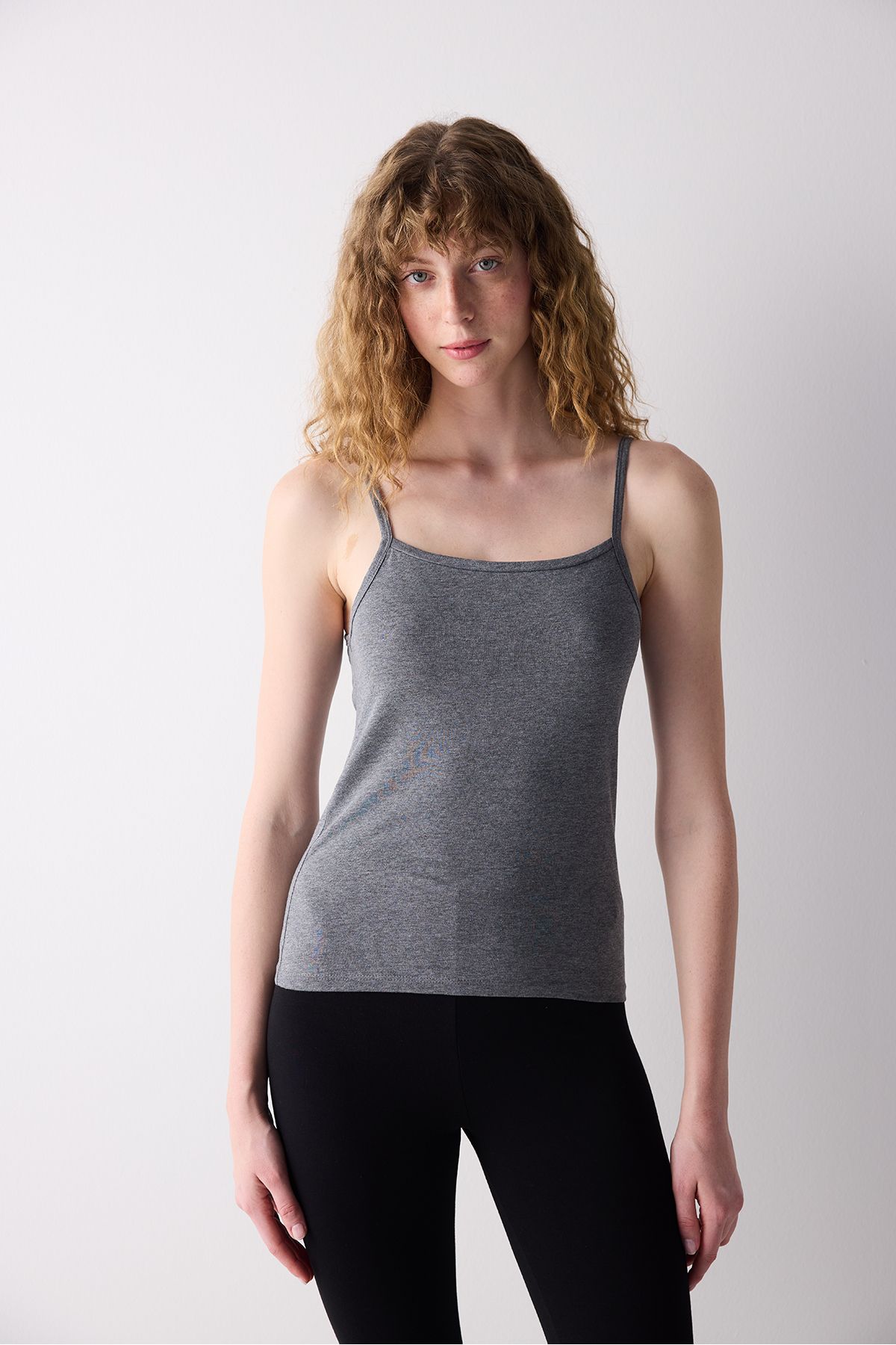 Penti-Gray Basic Tank Top with Cotton Straps 1