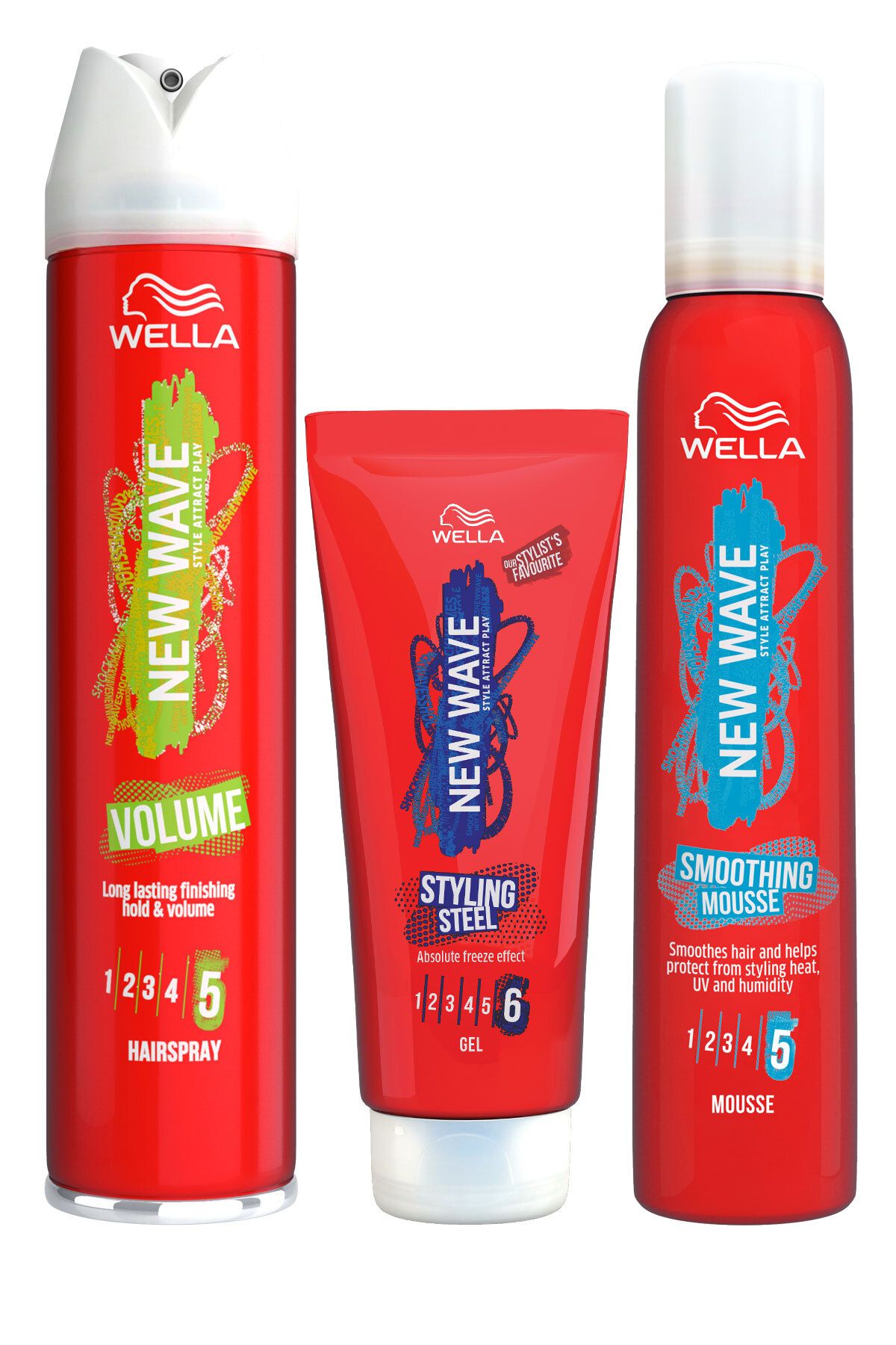 Wella New Wave Smoothing Saç Köpüğü + Hacim Veren Saç Spreyi + Parlaklik Kazandiran Saç Jölesi 3lü Set