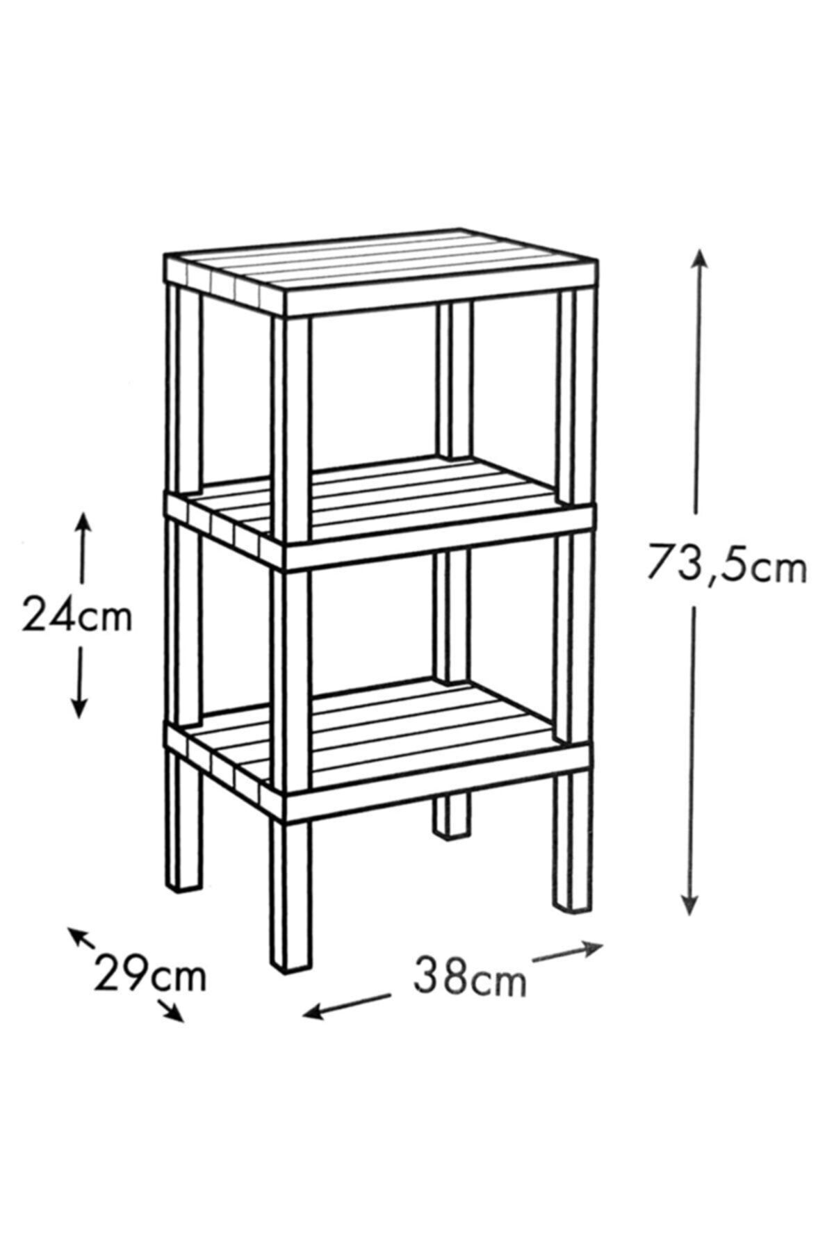 kitchen trend-Organizator de baie din plastic Ombeg cu 3 niveluri - Ghiveci, Raft pentru cărți Alb 7