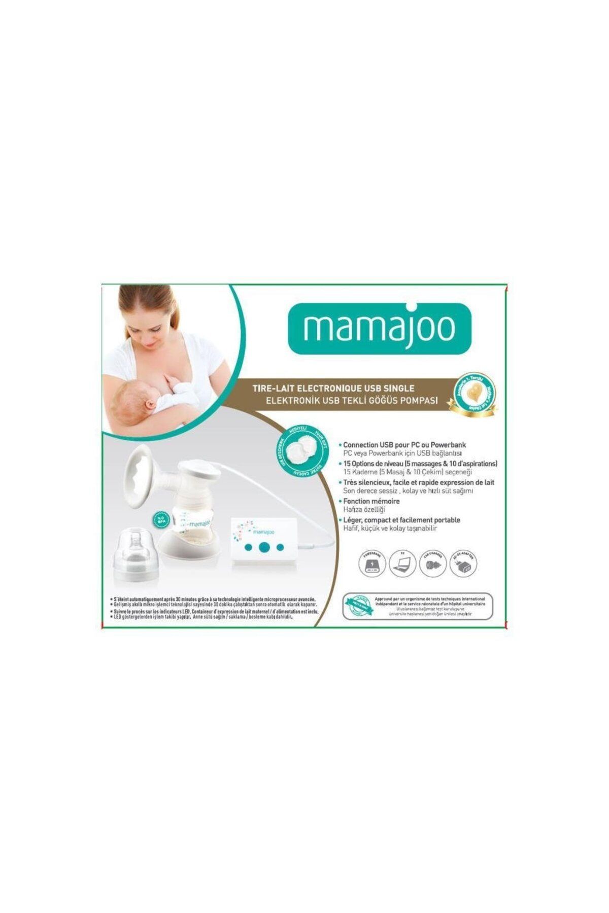 Mamajoo Elektronik Usb Tekli Göğüs Pompası Anne Sütü Saklama Kabı (150ML)