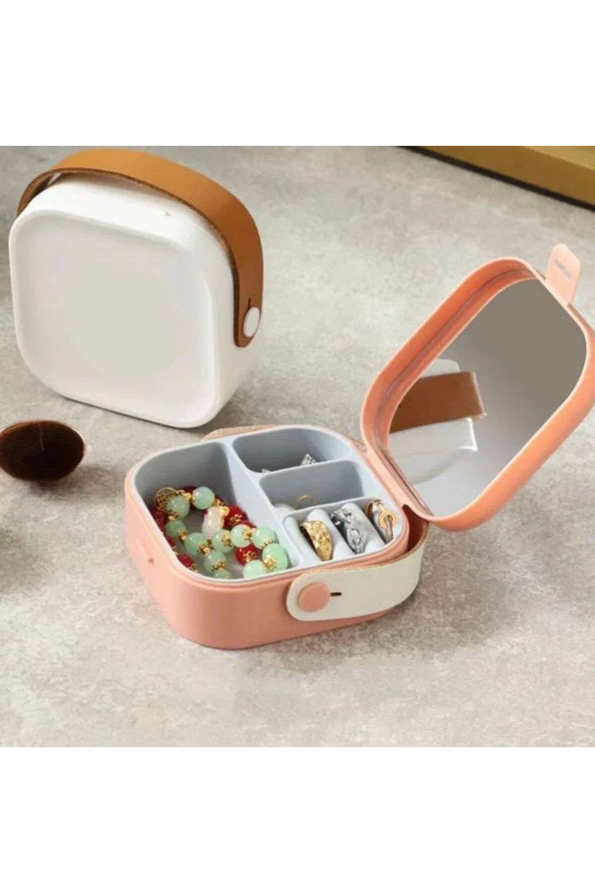 EveFix Organizator De Bijuterii Cu Design Elegant În Oglindă - Dimensiunea Geantă Pentru Cercei, Coliere Și Inele - One Size