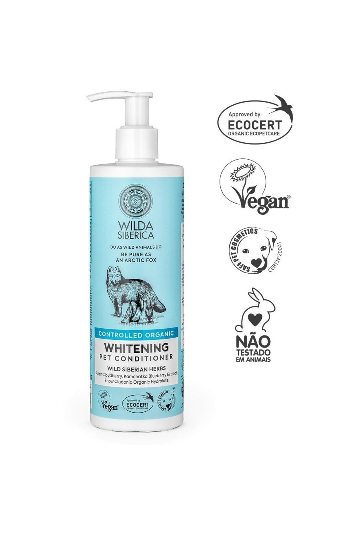 WILDA SIBERICA Kontrollü Organik Doğal ve Vegan Beyazlatıcı Evcil Hayvan Kremi, 400 ml