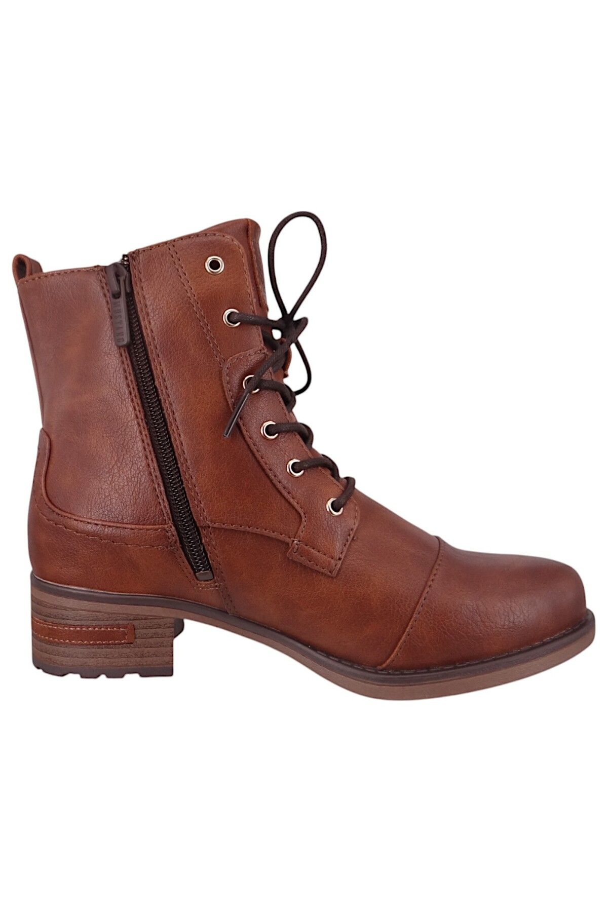 Mustang-Stiefelette - Braun - Blockabsatz 6