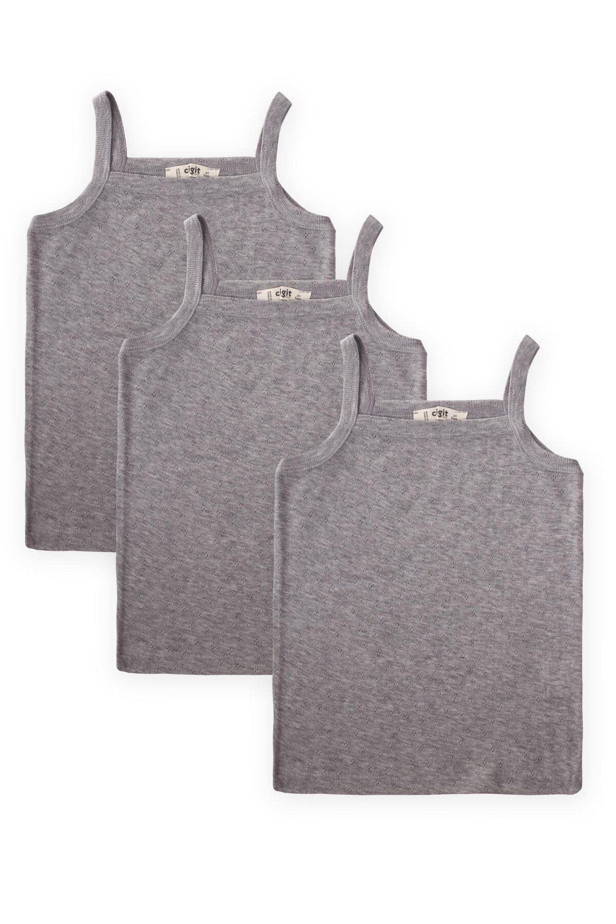 Cigit-Tricou cu trei piese Grey Melange - 2-9 ani 1