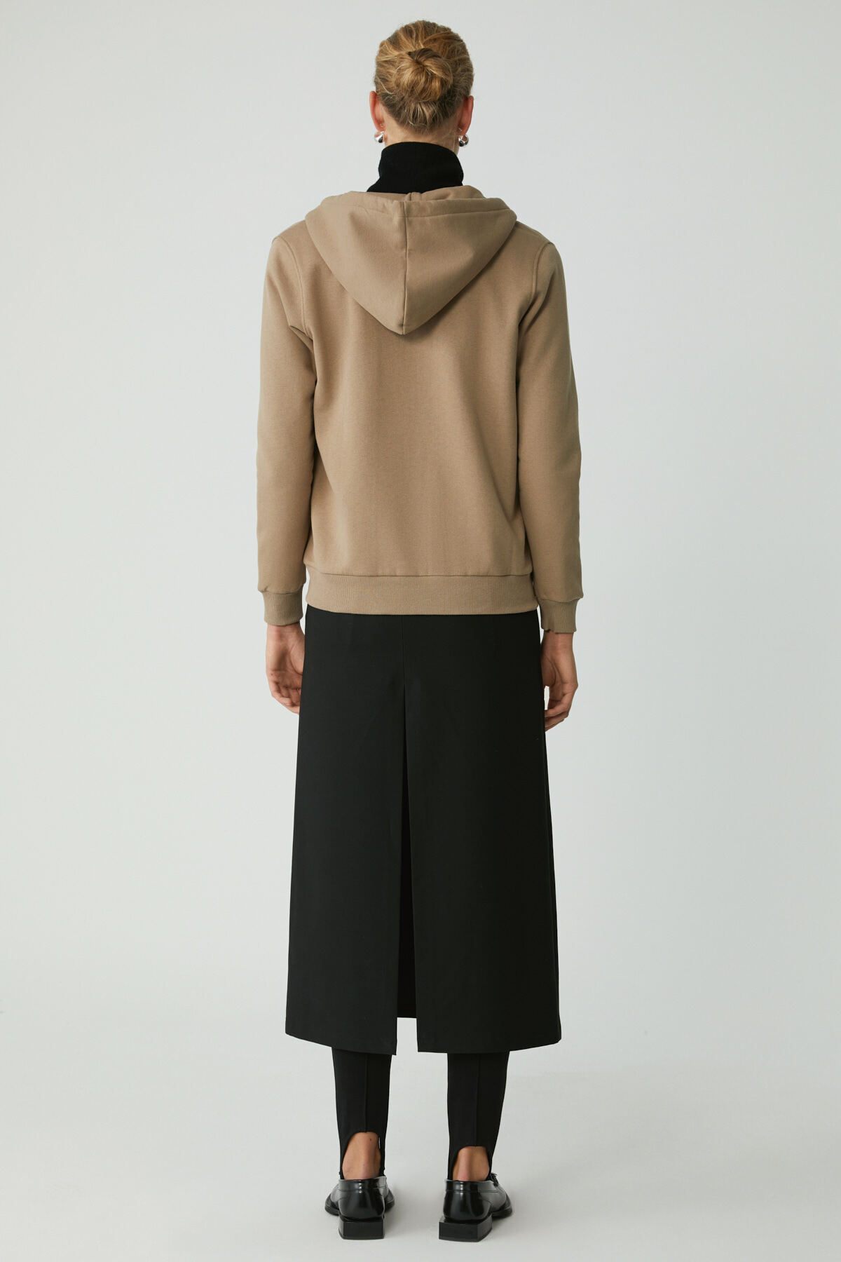 ETHIQUET  Cherısh Kadın Içi Polarlı Yumuşacık Kalın Kumaşlı Kapüşonlu Fermuarlı Vizon Sweatshirt - Görsel 6