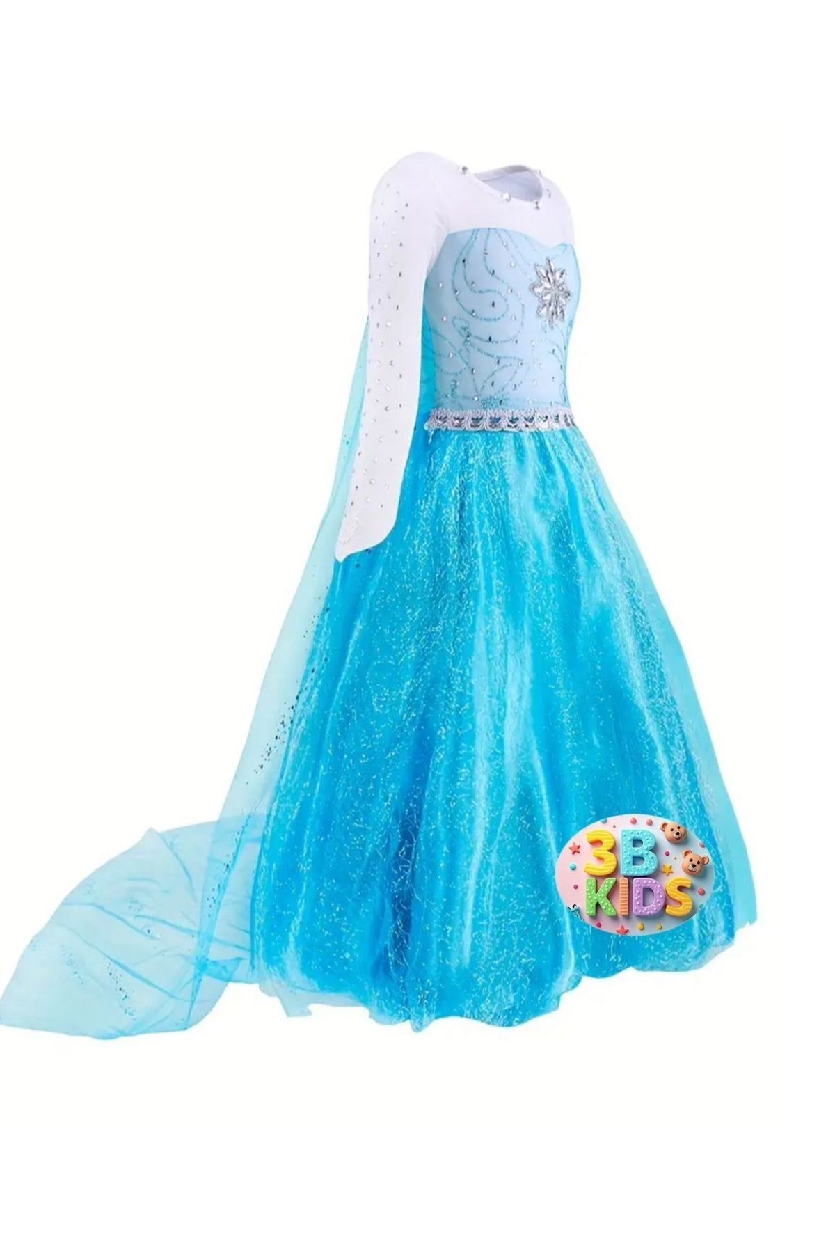 BATALLI-Elsa Frozen Costume Set (Set with Wig) 4