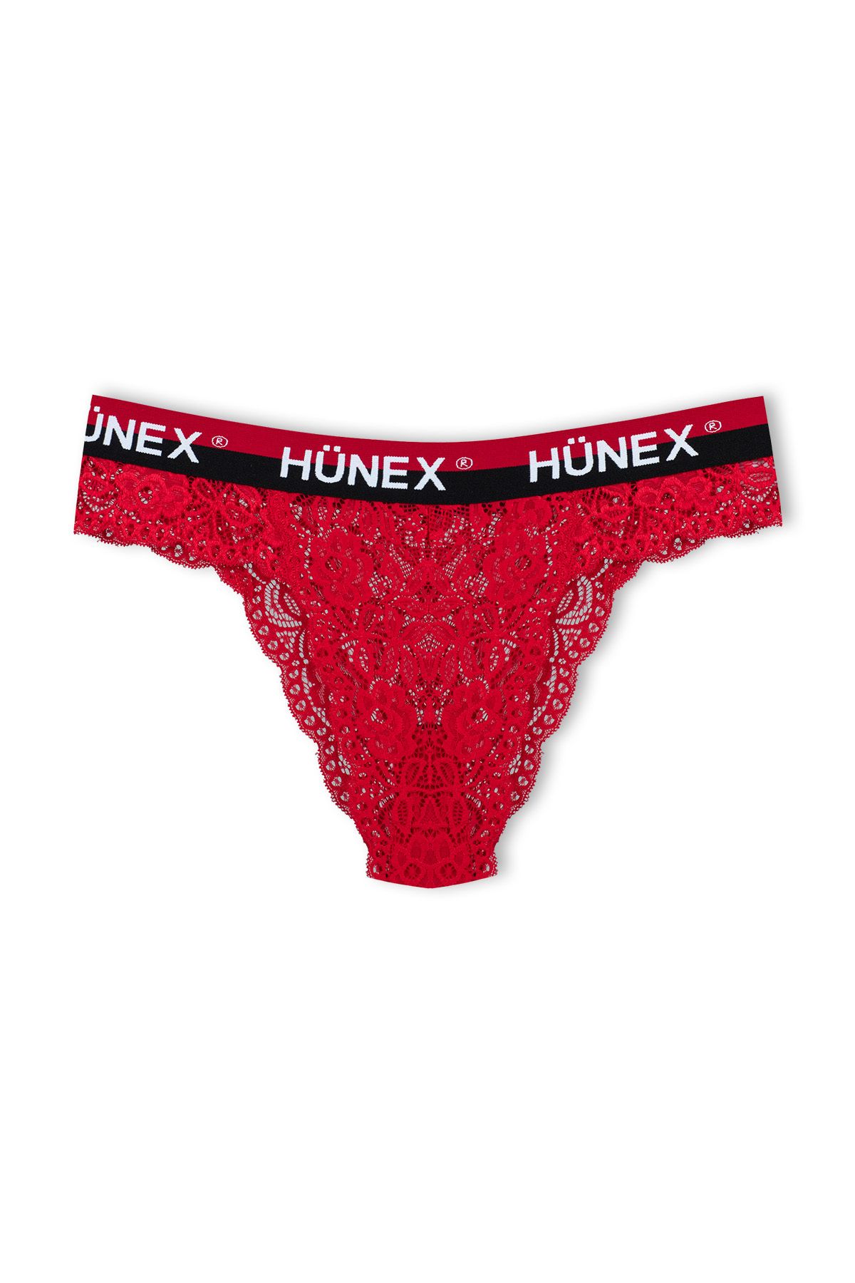 HNX-Red Lace Elastic Waist Large Size Women's Panties 3-Piece 2