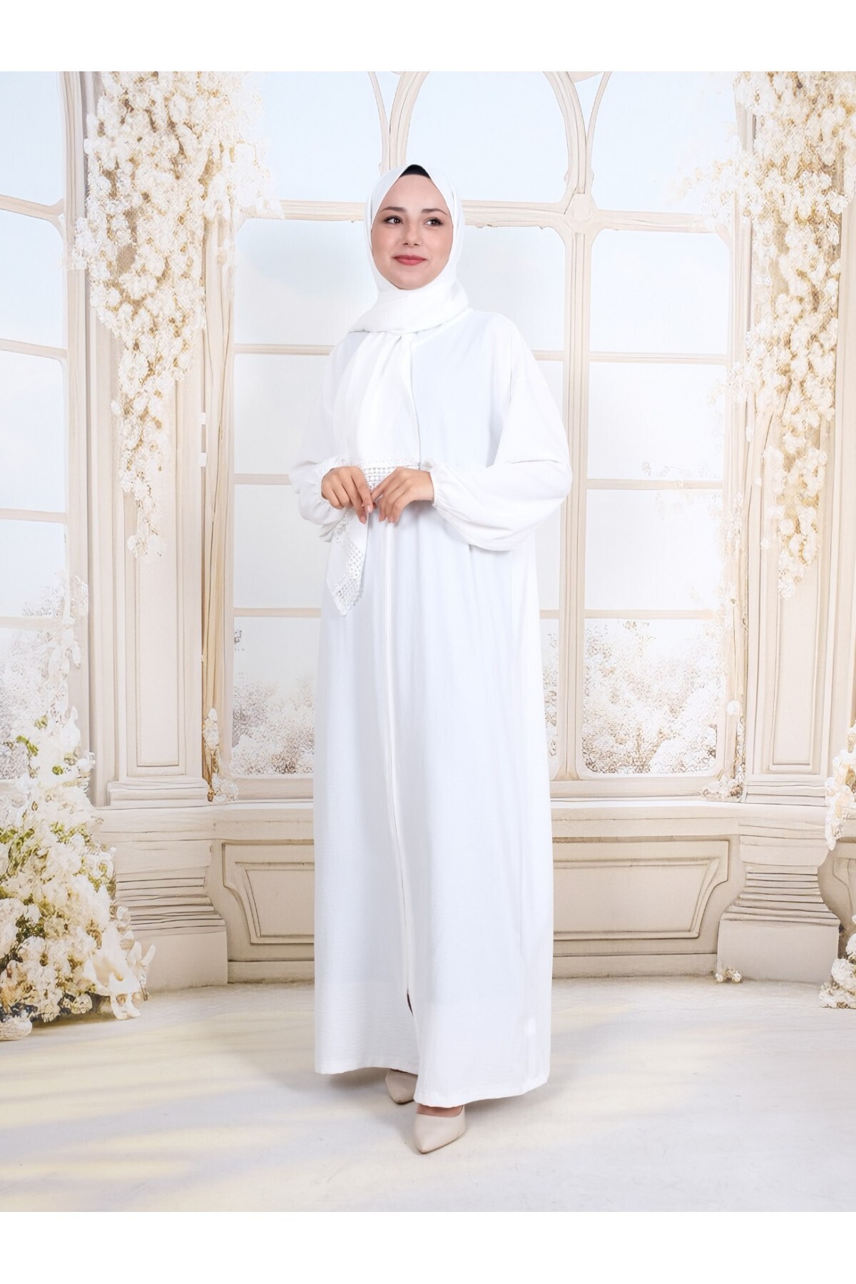 Modamorfo-Imported Crepe Prayer Rug with Self-Wrap and Zippered Neck 2