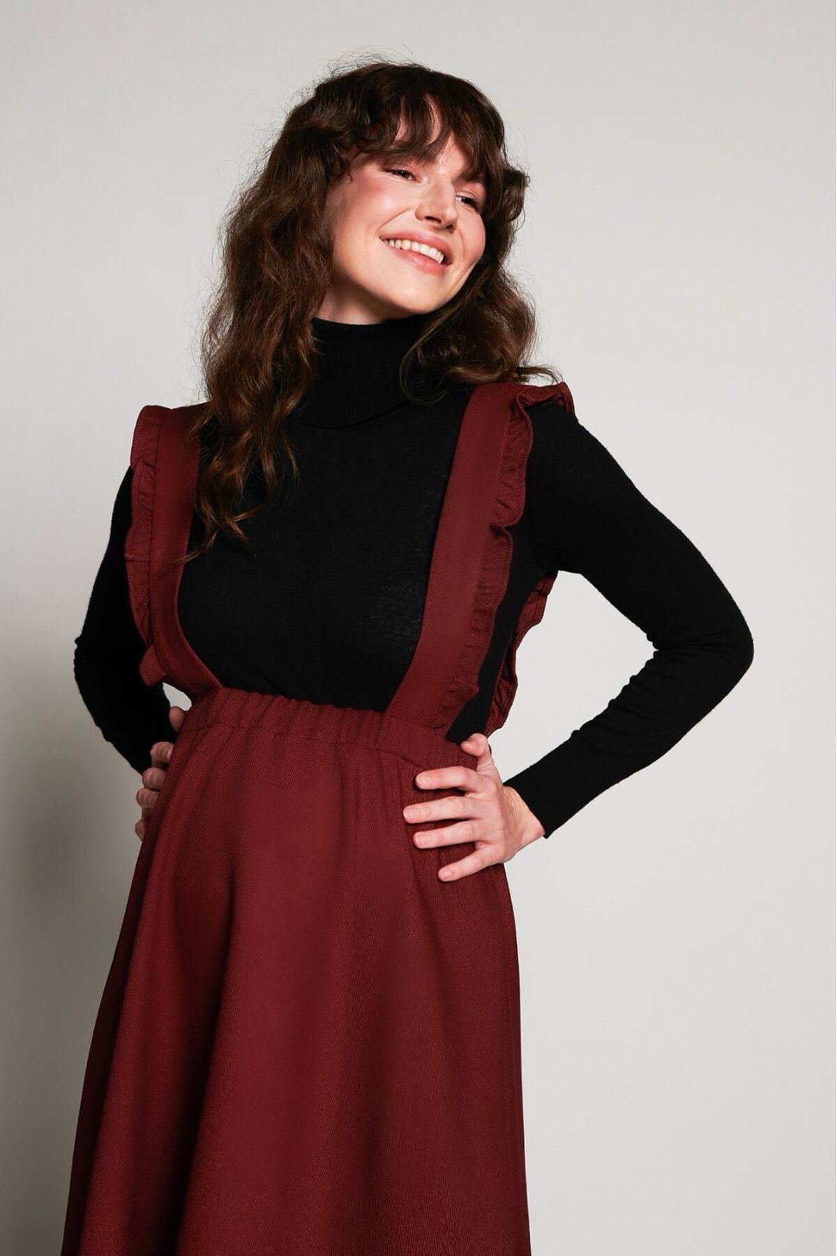 Lyn Mama Scarlett Bordo Hamile Salopet Etek fotoğrafı 5 (önizleme)