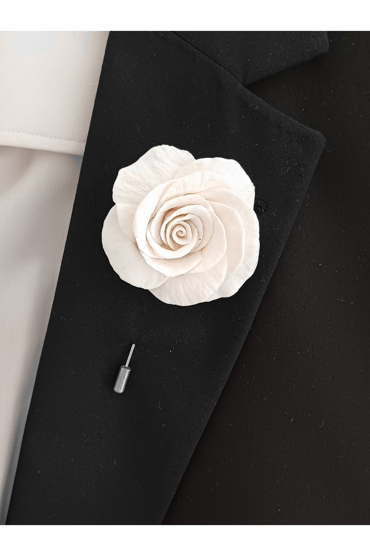 CREATİVESHOP Gül Damat Yaka İğnesi, Damat Yaka Çiçeği, Düğün Aksesuarları, Yaka İğnesi