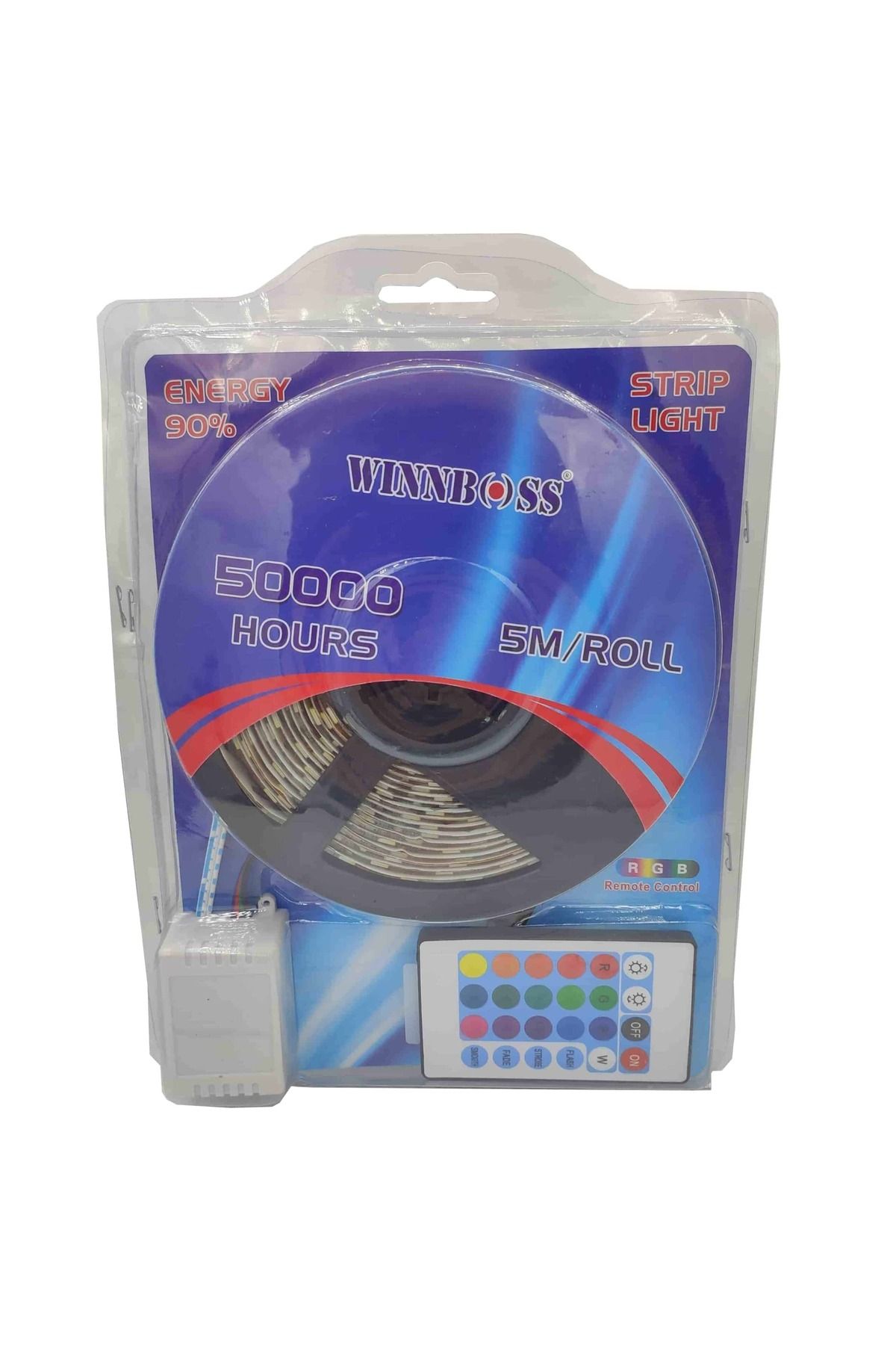 TEKNOTOK 3 Çipli RGB Şerit Led 50000 Saat 5 Metre Kumandalı Winnboss WN-1144