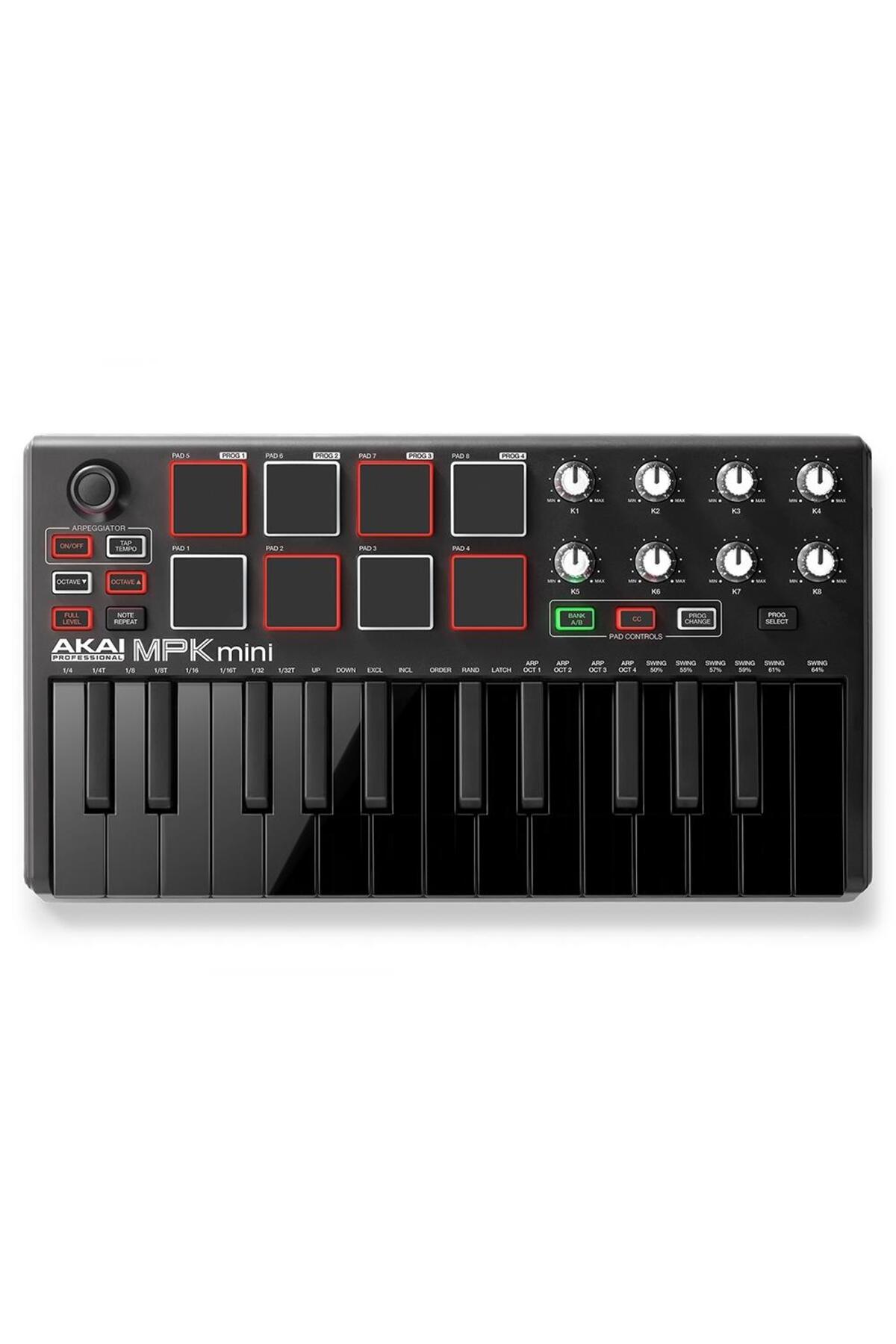 AKAI Mpkmini 2 Müzik Prodüksiyonu Klavye Kontrol Cihazı Siyah