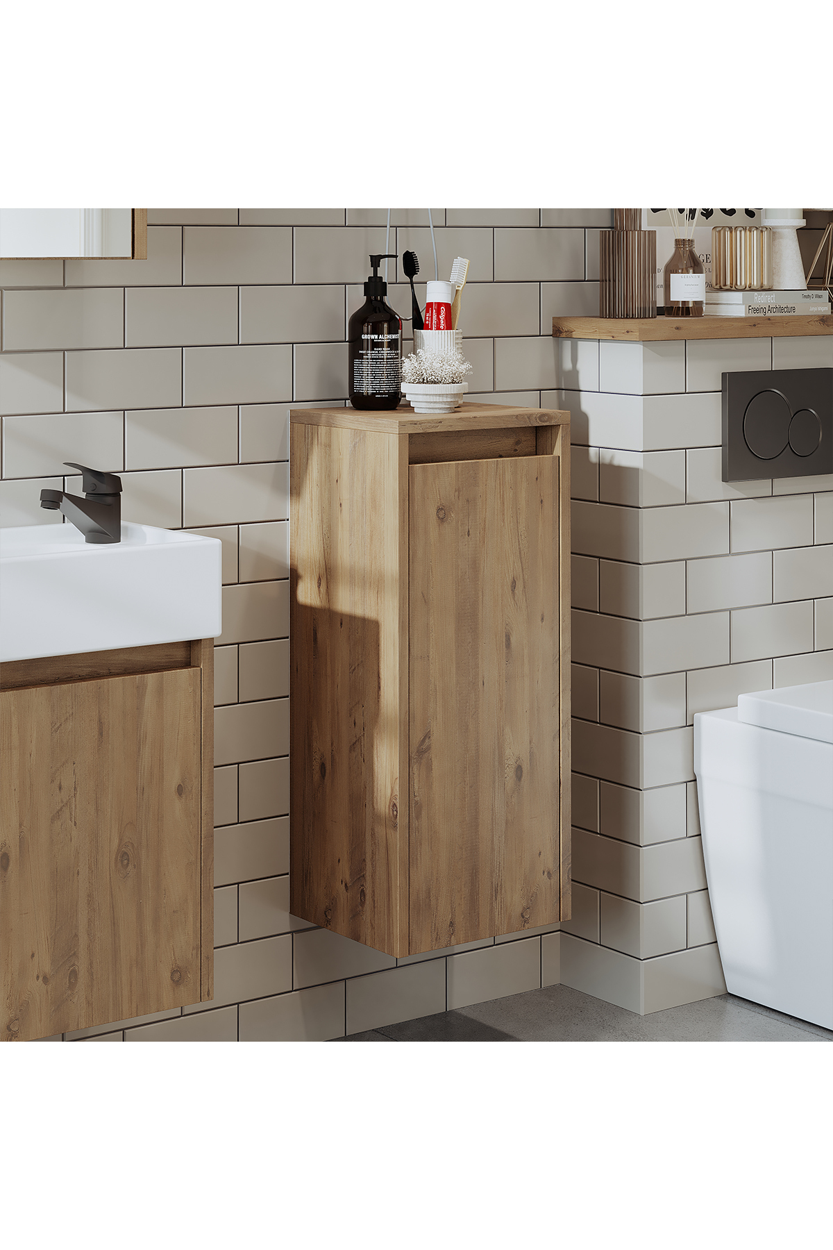 Particleboard 70 X 25 cm Bathroom Tall Cabinet