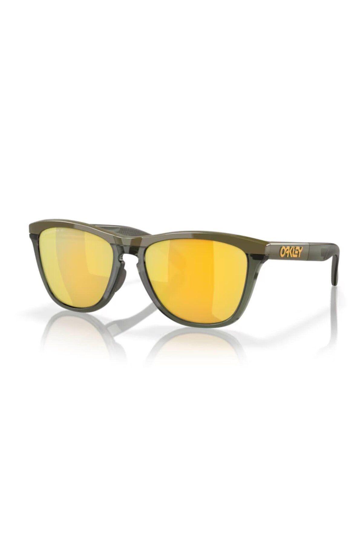 0oo9284 928408 55 عینک آفتابی Frogskins Range مردانه گرد سبز استخوانی Oakley
