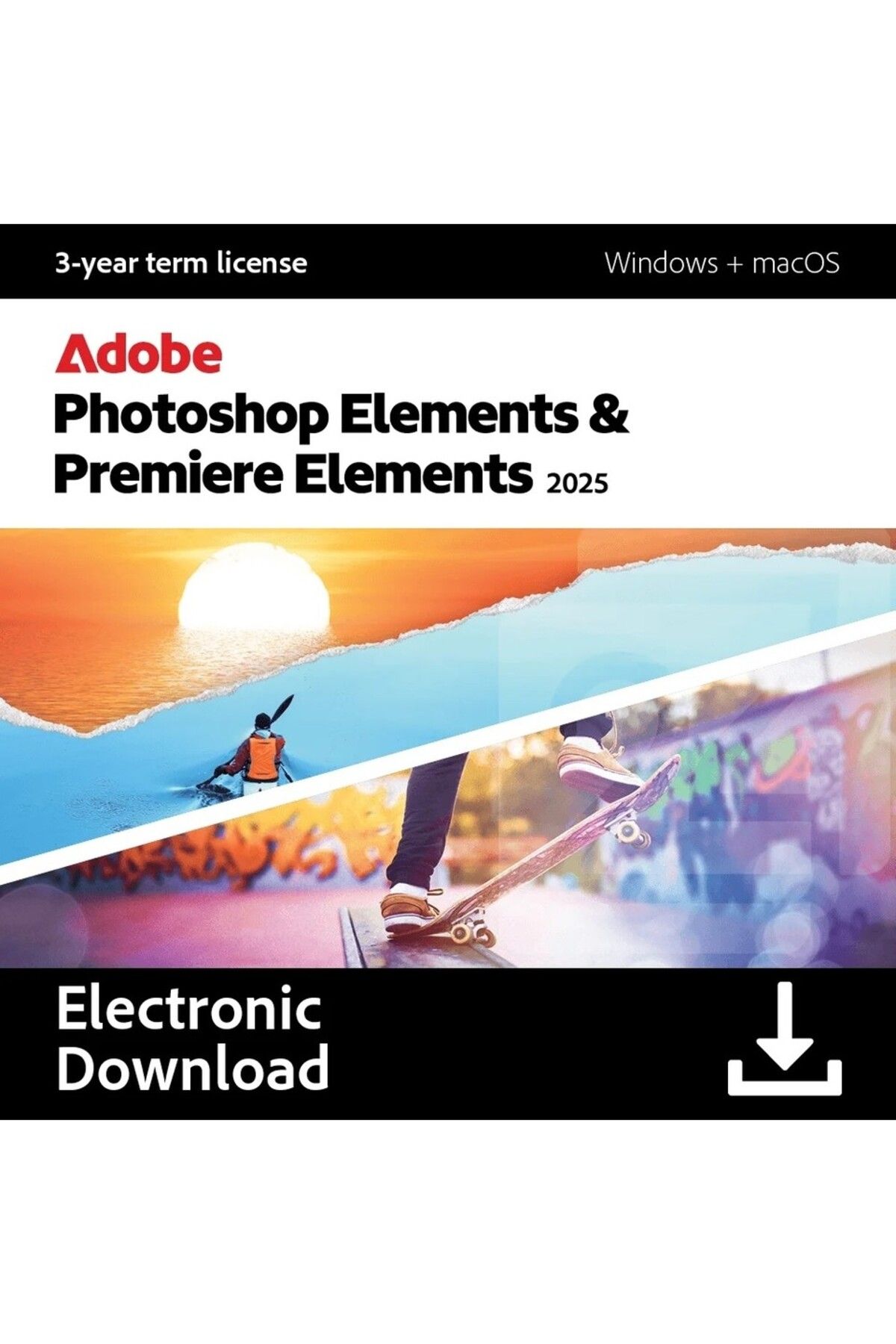 Adobe PhotoShop Elements 2025 & Premiere Elements 2025 (Windows/MAC) - 1 Kullanıcı 3 Yıl Abone Kodu