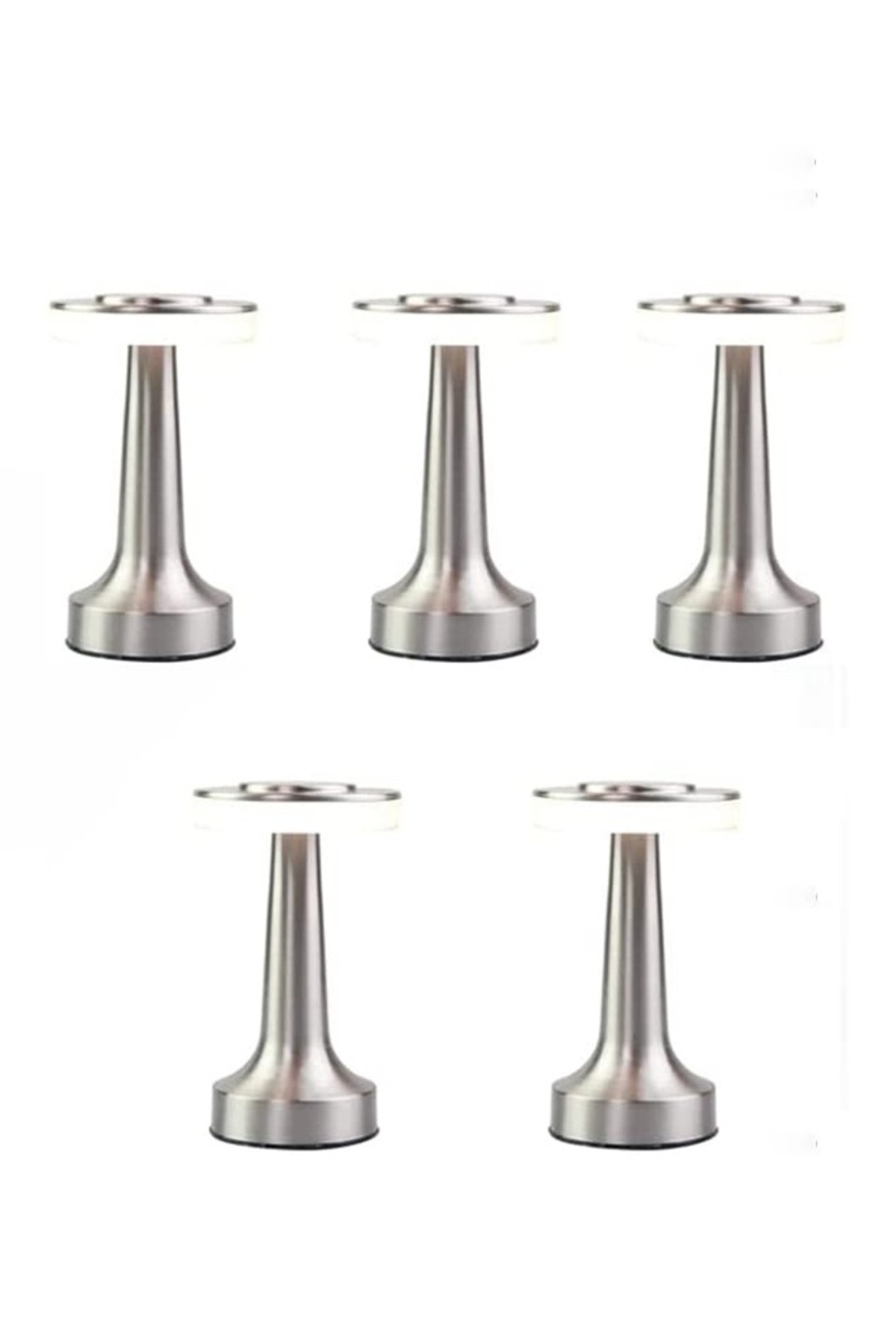 Taimi-5-Pieces Portable LED Table Lamp with Touch Sensor 1000mAh Thin corner Silver 1