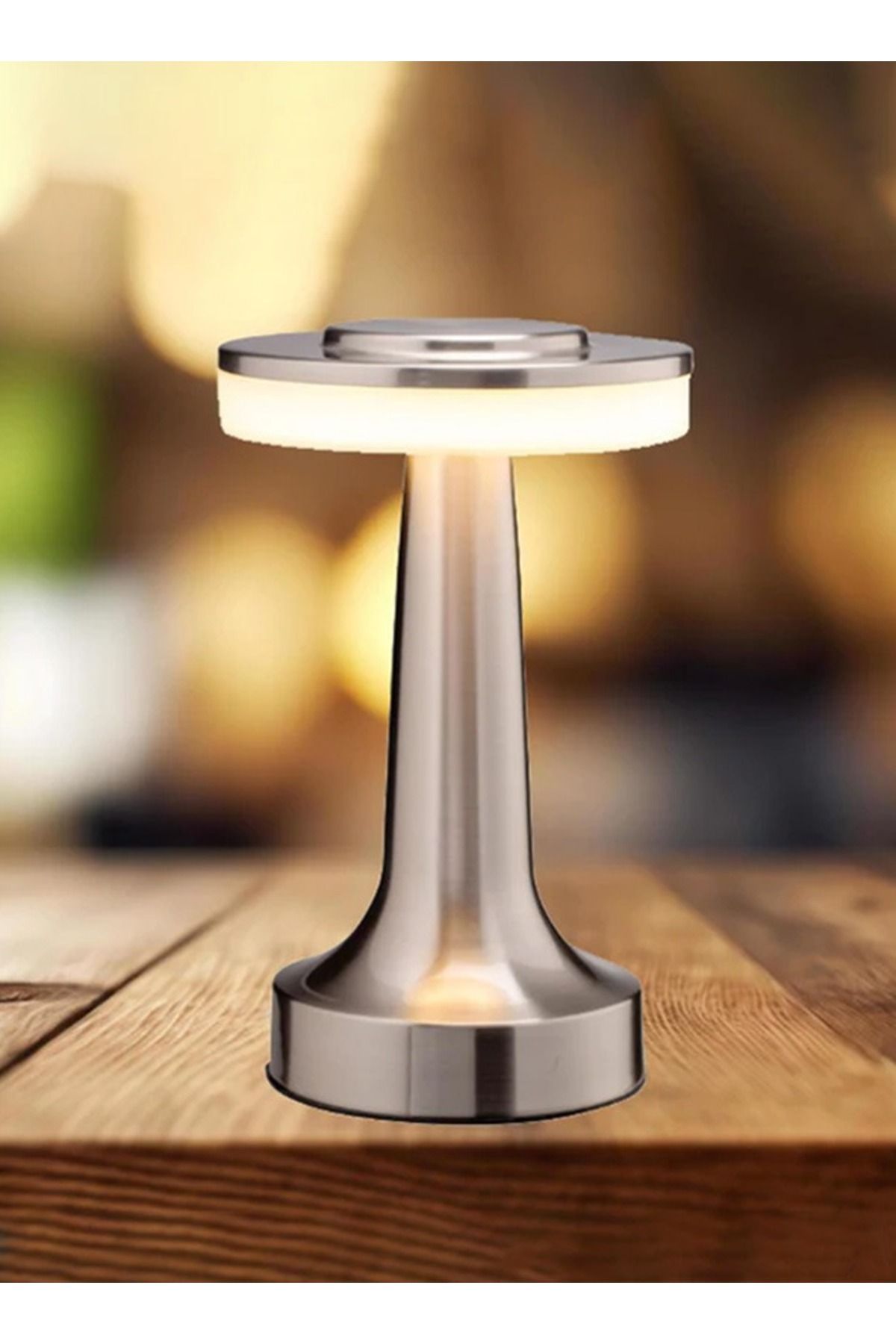 Taimi-10 قطع من مصابيح الطاولة LED المحمولة مع مستشعر اللمس 1000 مللي أمبير في الساعة بزاوية رفيعة باللون الفضي 2